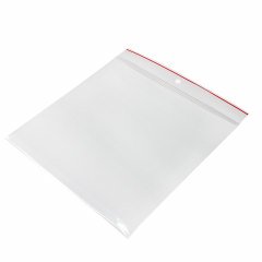 Minigrip Red Line Zip Closure Bags, 4 Mil, with Hang Hole, Clear, LDPE Film, Flat Pack, 6 x 6, 100/pk, 10 pk/cs