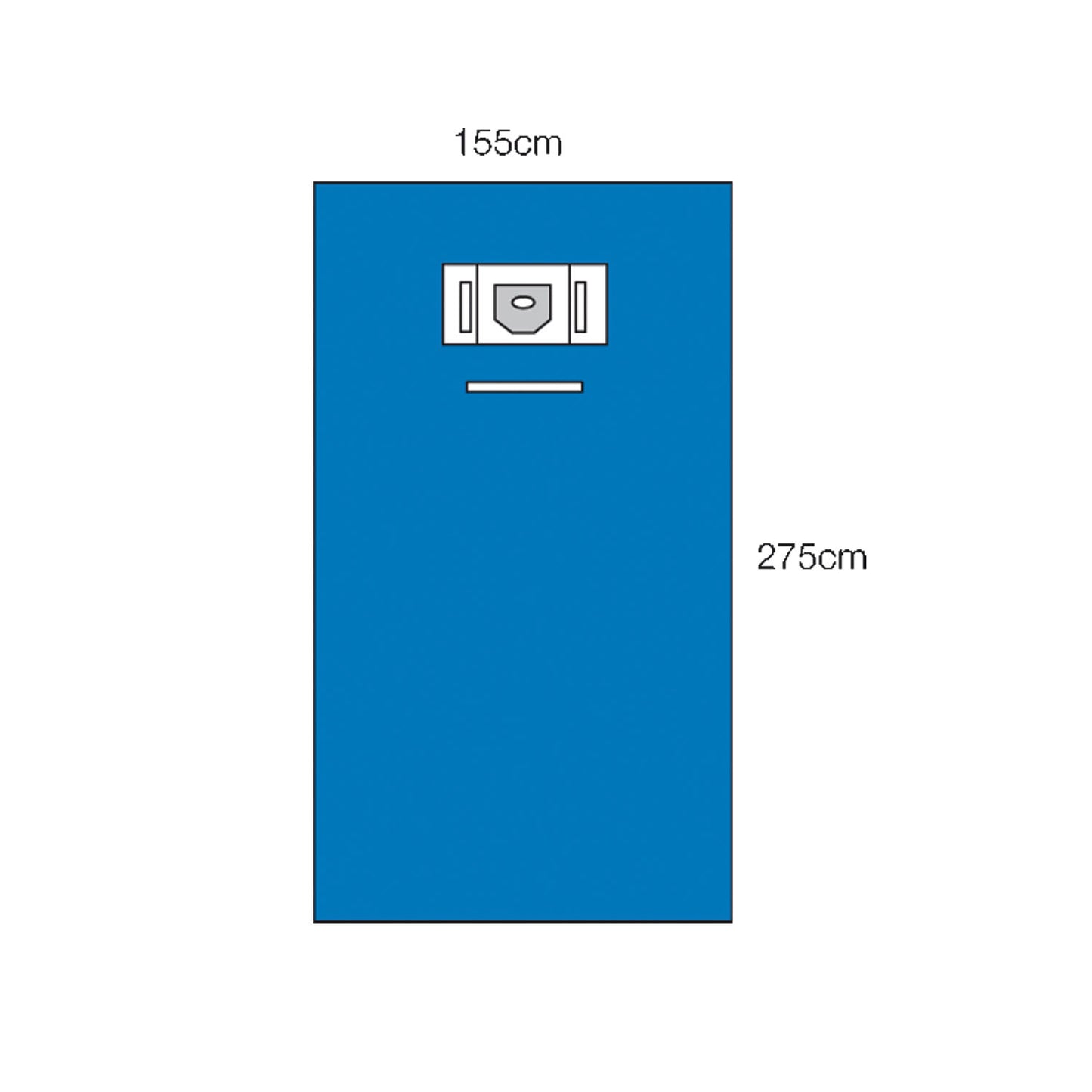 Large Isolation Drape, 129" x 100" with Ioban 2 Incise Film & Pouch, 1 Exit Port, 2 Instrument Pouches, 2 Tube & Cord Organizers, Adhesive Strip Along Top, 5/cs (Continental US+HI Only)