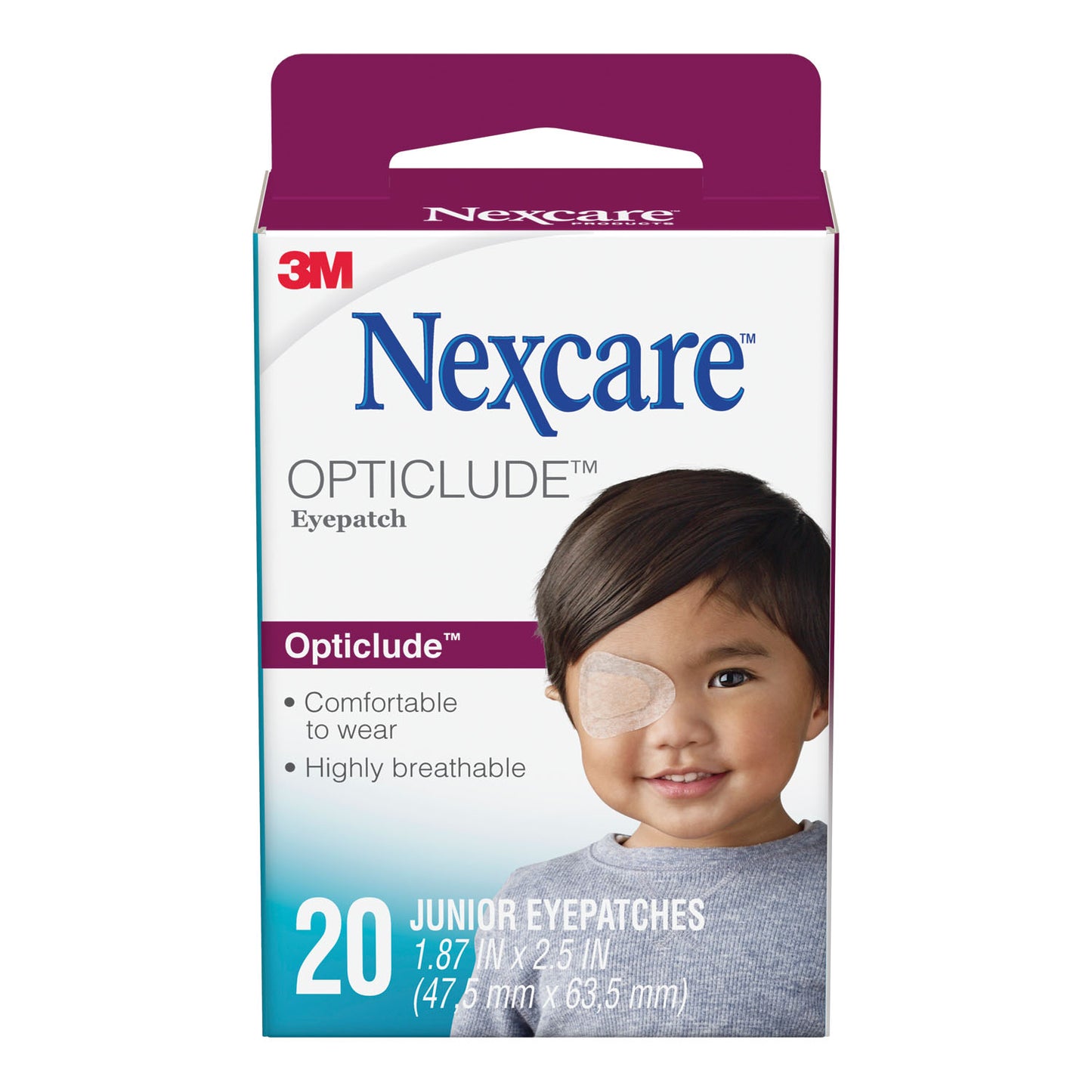 Junior Size Eye Patch, 2.4" x 1.8", 20/bx, 36 bx/cs (Continental US+HI Only)