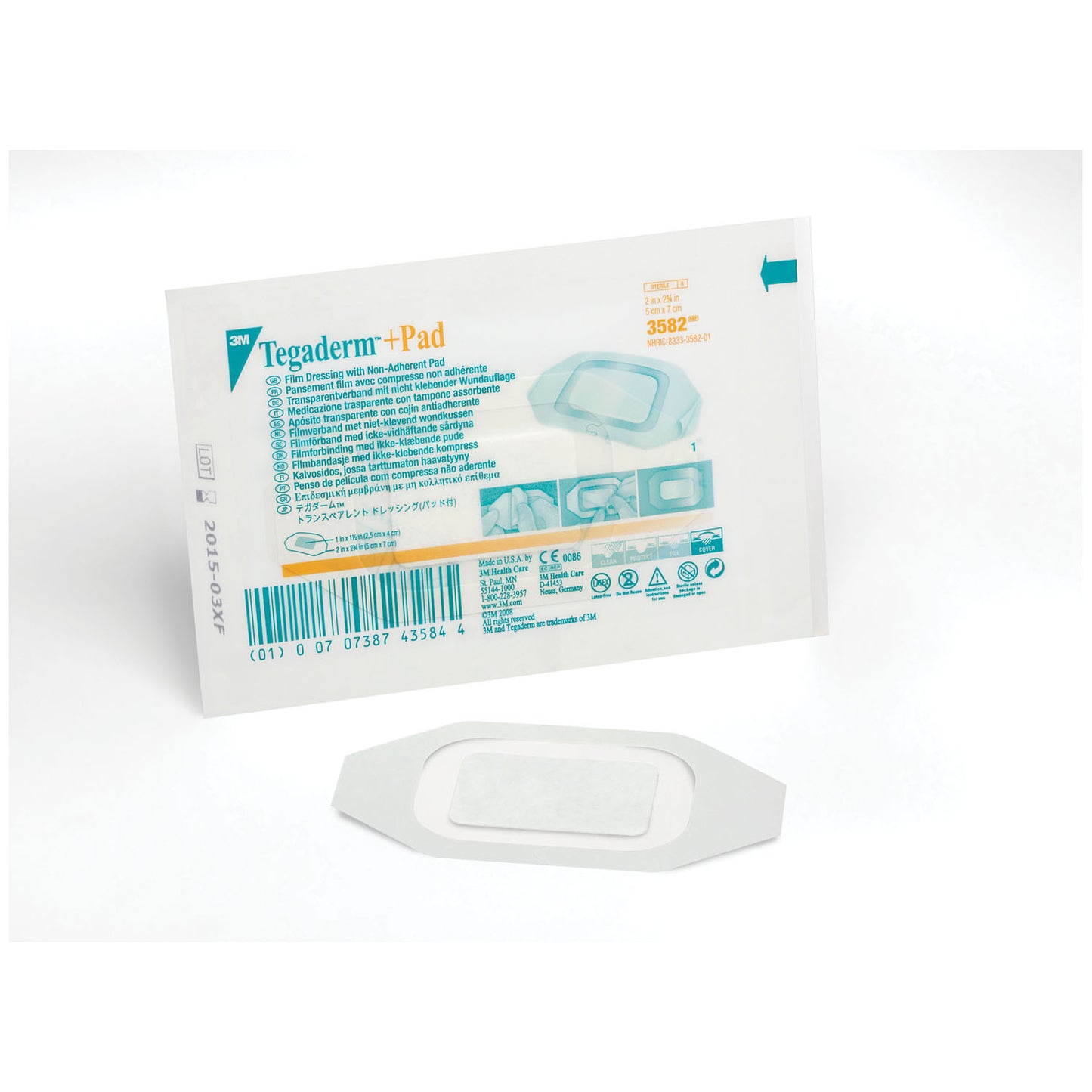 Transparent Dressing, 2" x 2_", Pad Size 1" x 1_", 50/bx, 4 bx/cs (Continental US+HI Only)