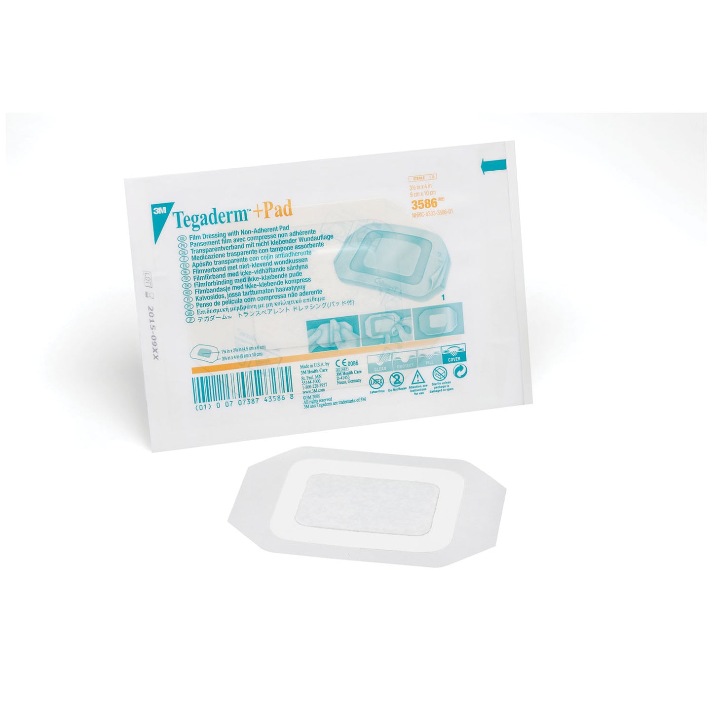 Transparent Dressing, 3_" x 4", Pad Size 1_" x 2 3/8", 25/bx, 4 bx/cs (Continental US+HI Only)