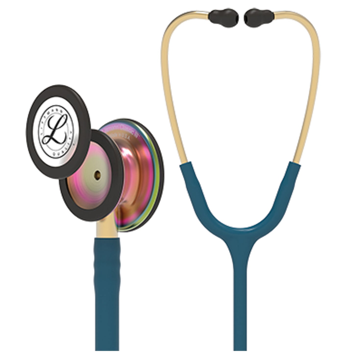 Stethoscope, Rainbow Finish, Caribbean Blue Tube, 27" (Continental US+HI Only) (Littmann items are only available for sale online by distributors authorized by 3M Littmann)