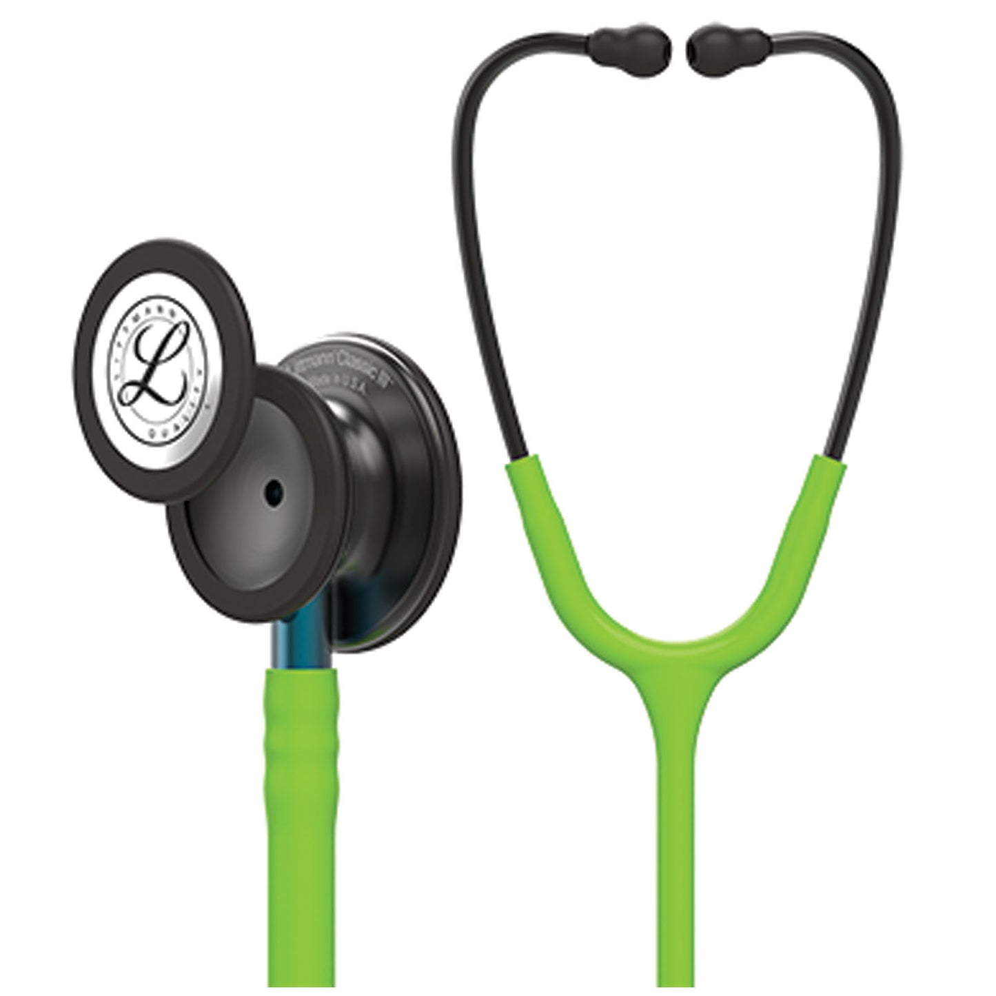 Stethoscope, Smoke Chestpiece, Lime Green Tubing, Blue Stem and Smoke Headset, 27" (Continental US+HI Only) (Littmann items are only available for sale online by distributors authorized by 3M Littmann)