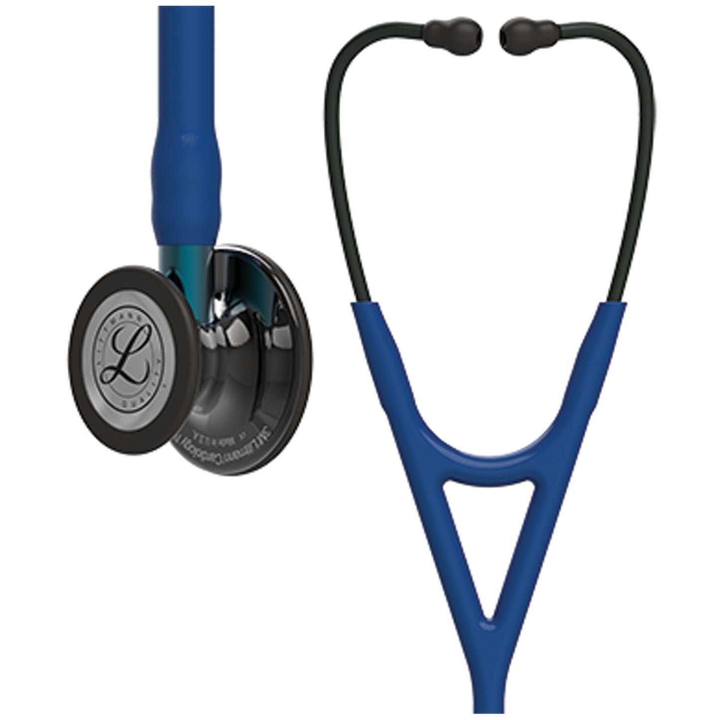 Stethoscope, High Polish Smoke Finish Chestpiece, Navy Tube, Blue Stem and Black Headset, 27" (Continental US+HI Only) (Littmann items are only available for sale online by distributors authorized by 3M Littmann)