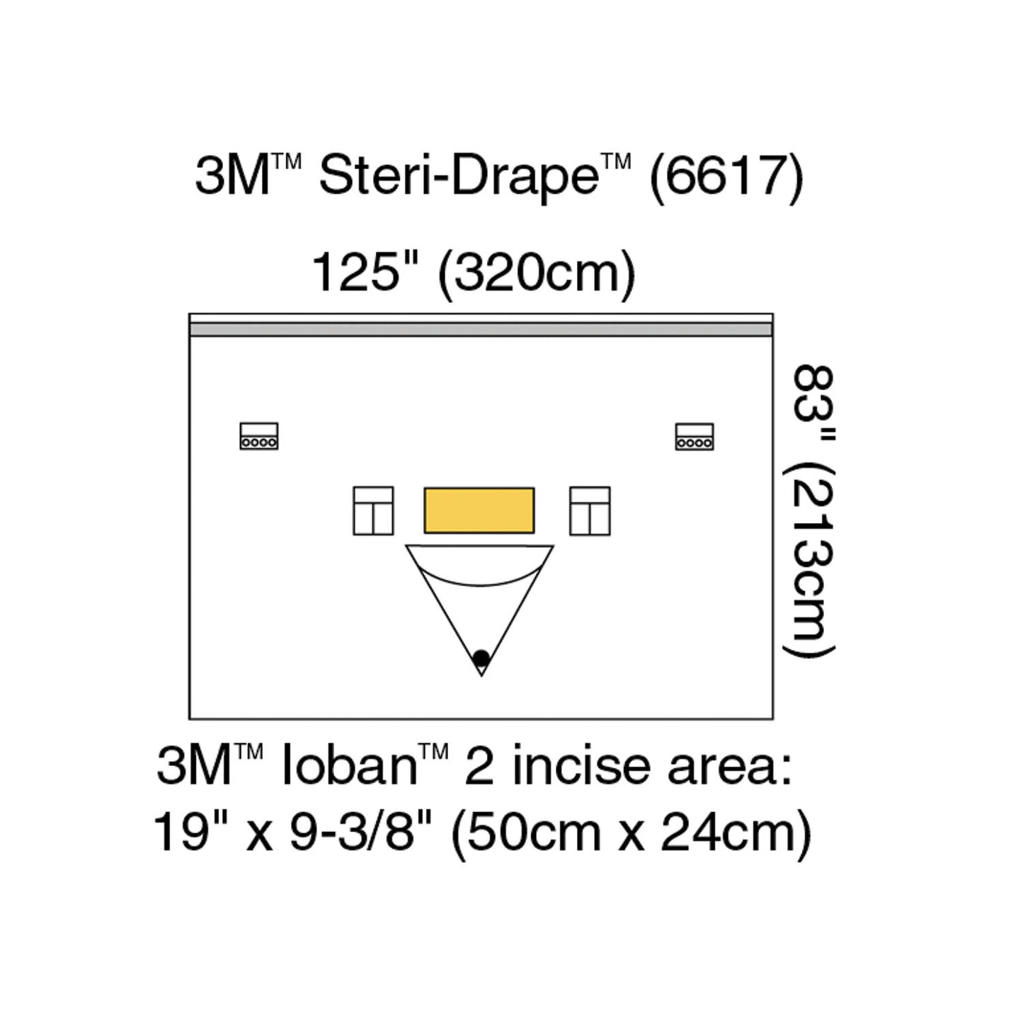 Isolation Drape, 126" x 83", Ioban 2 Incise Film & Pouch, 1 Exit Port, 2 Instrument Pouches, 2 Tube & Cord Organizers, Adhesive Strip Along Top, 5/bx, 4 bx/cs (Continental US+HI Only)