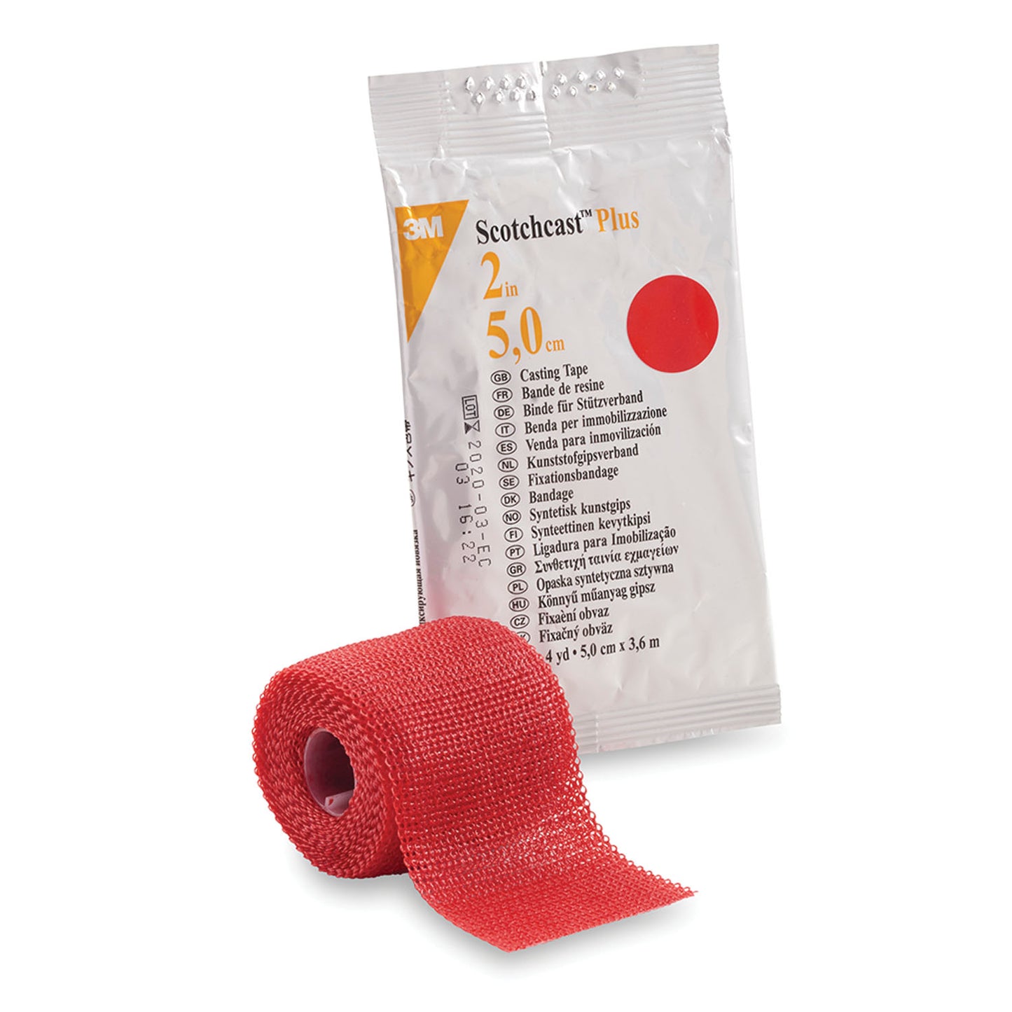 Plus Casting Tape, 2" x 4 yds, Red, 10/cs (Continental US+HI Only)