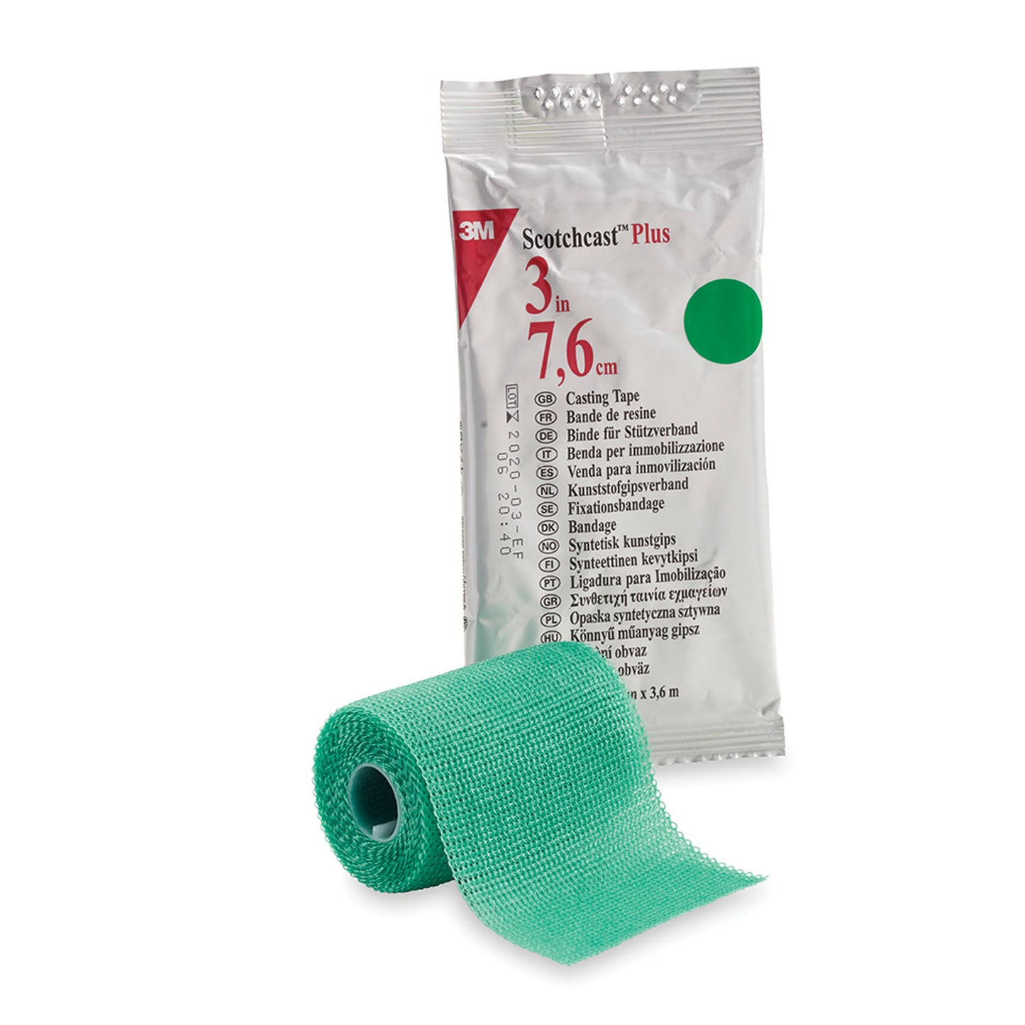 Plus Casting Tape, 3" x 4 yds, Green, 10/cs (Continental US+HI Only)