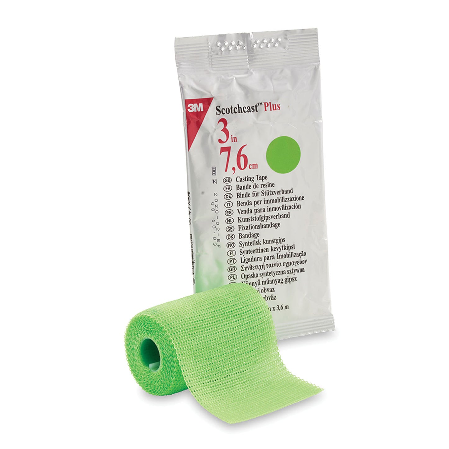Plus Casting Tape, 3" x 4 yds, Bright Green, 10/cs (Continental US+HI Only)