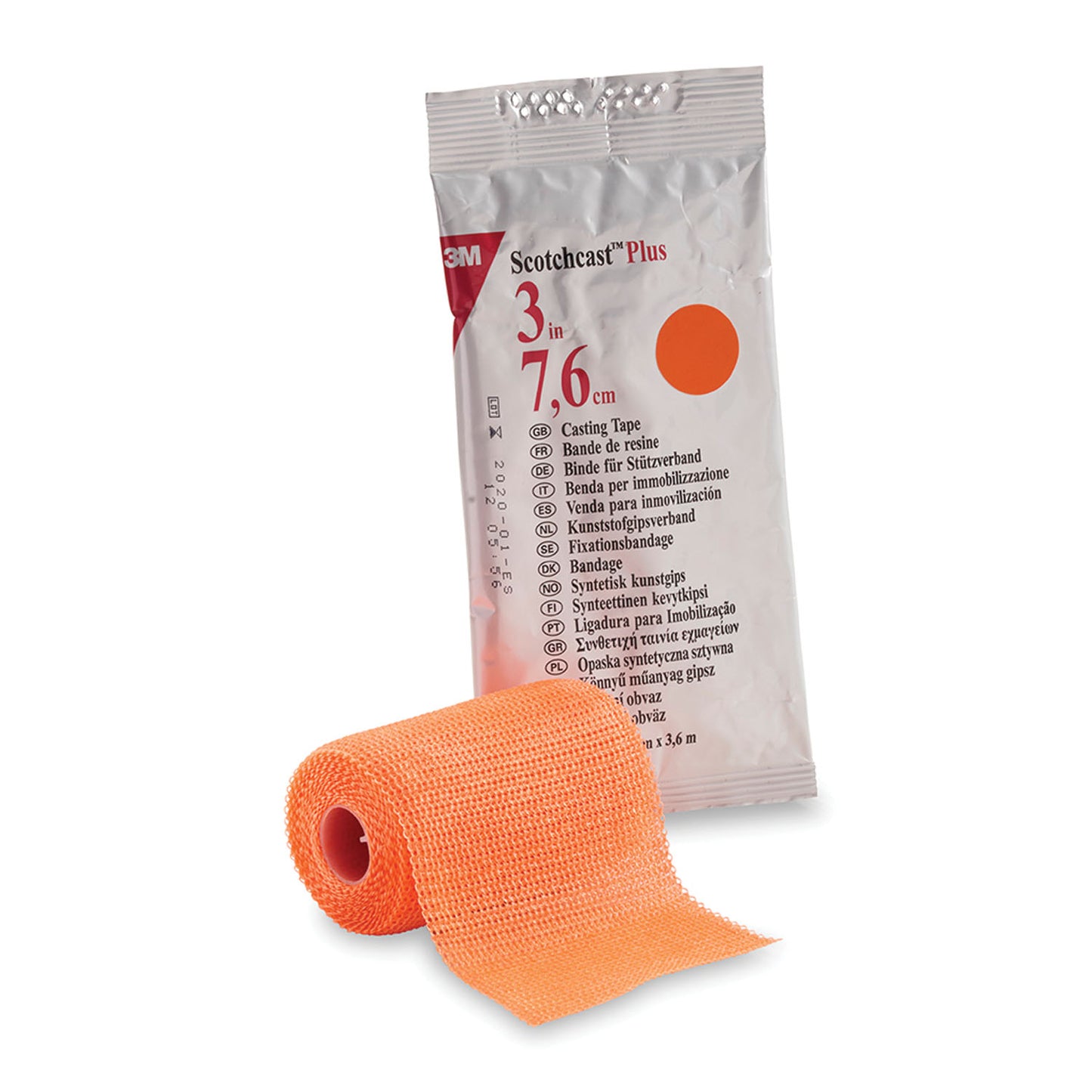 Plus Casting Tape, 3" x 4 yds, Bright Orange, 10/cs (Continental US+HI Only)