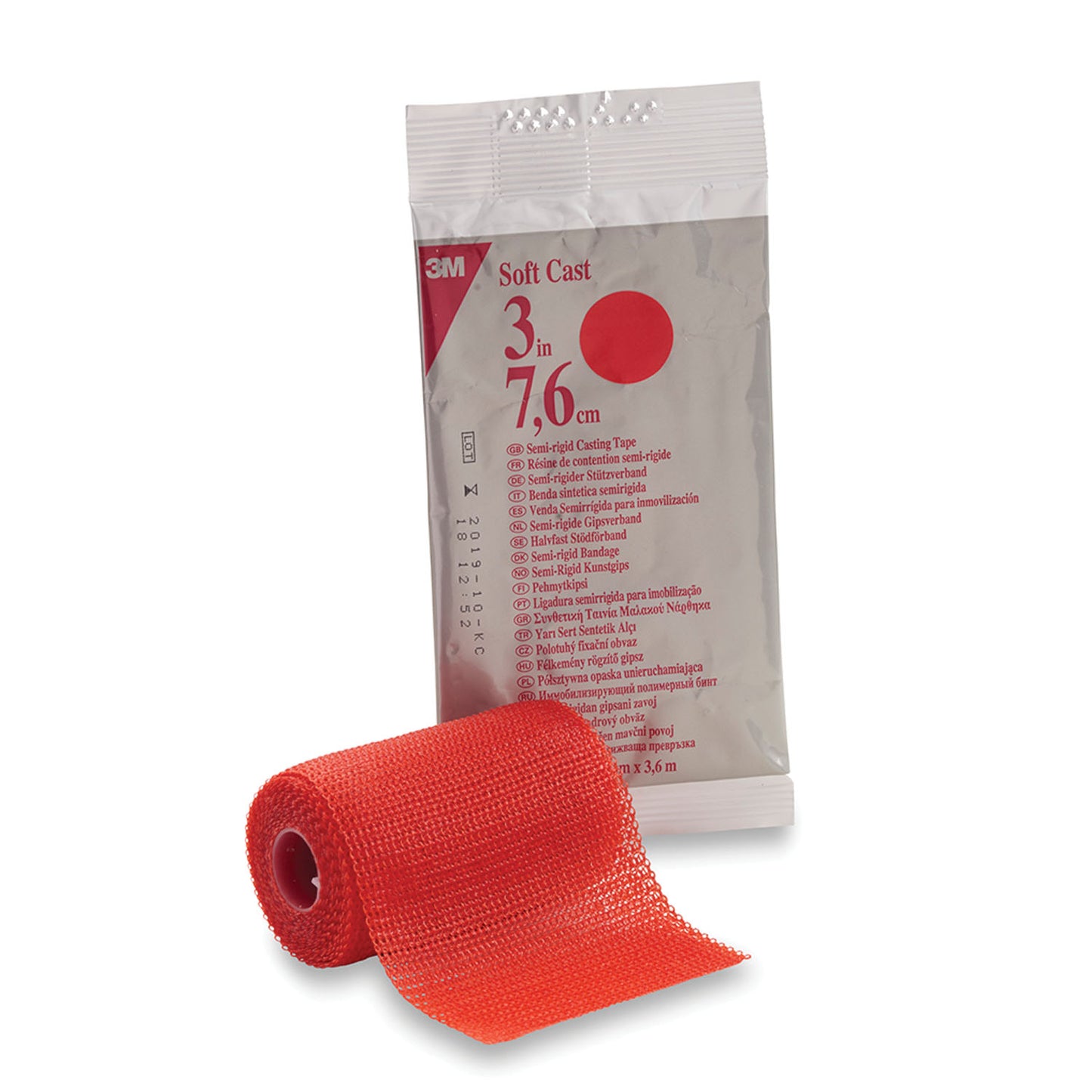 Soft Casting Tape, Red, 3" x 4 yds, 10/cs (Continental US+HI Only)