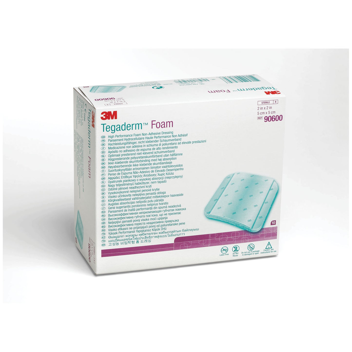 Non-Adhesive Foam Dressing, 2" x 2", 10/bx, 4 bx/cs (Continental US+HI Only)