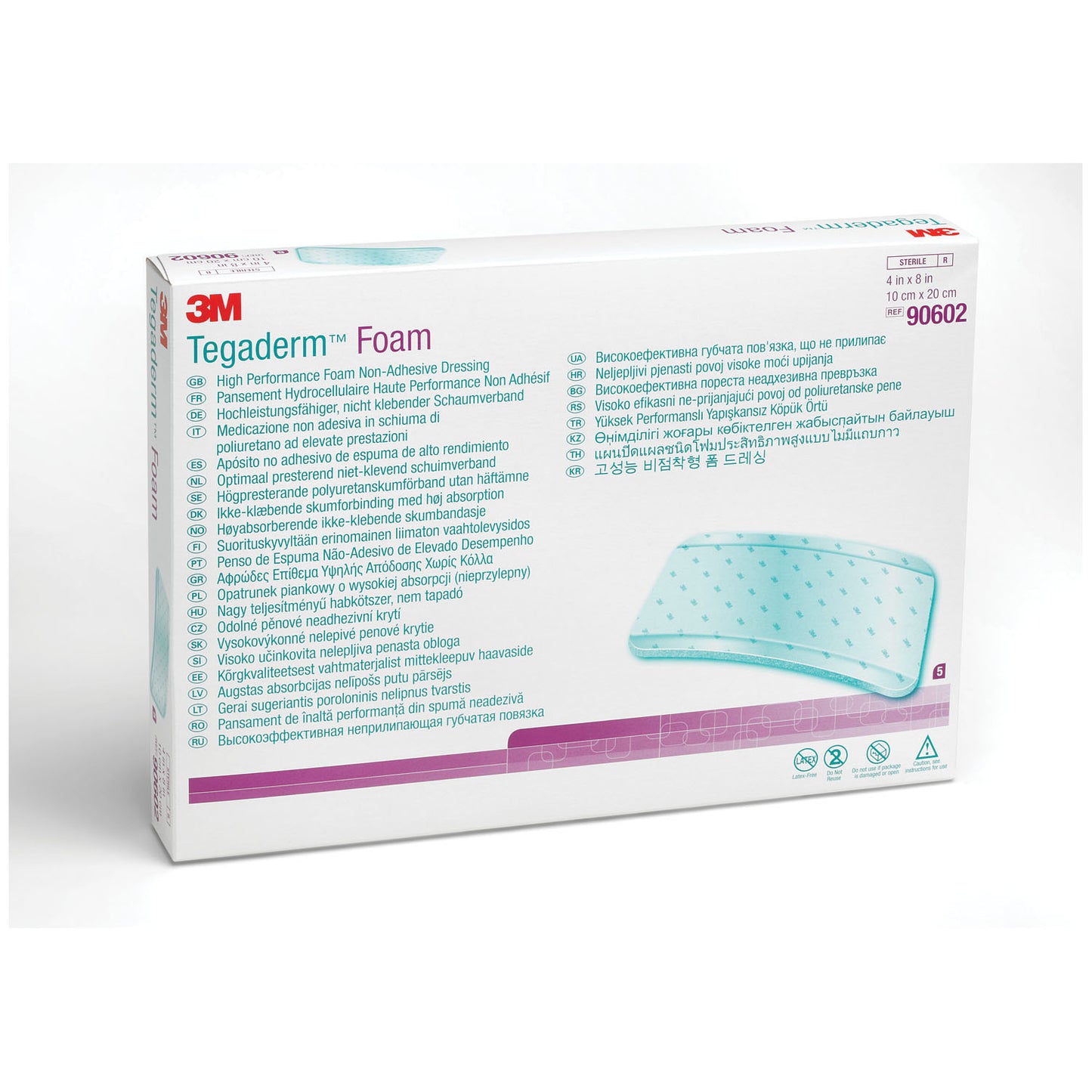Non-Adhesive Foam Dressing, 4" x 8", 5/bx, 6 bx/cs (Continental US+HI Only)