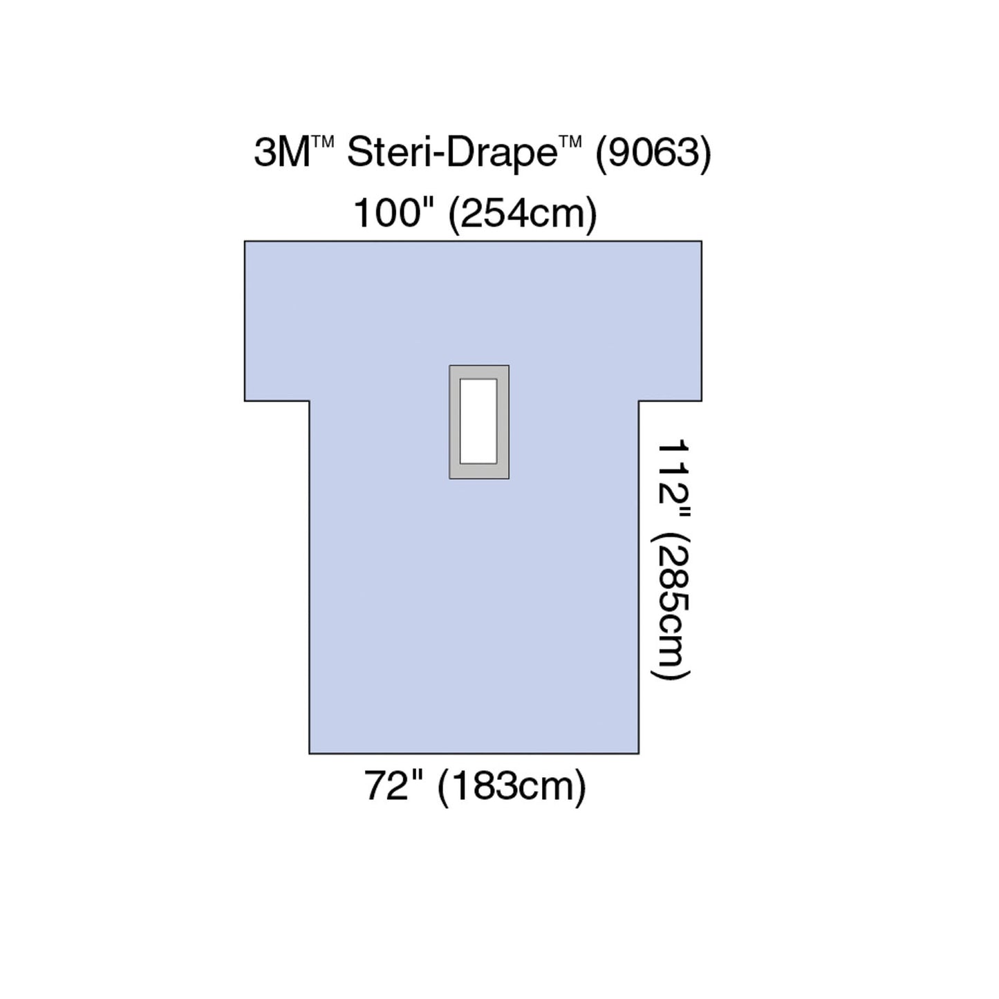 Steri-Drape Laparotomy Drape, 72" x 112", Absorbent Impervious Material, Rectangular Aperture, Arm Extensions, 10/bx, 2 bx/cs (Continental US+HI Only)