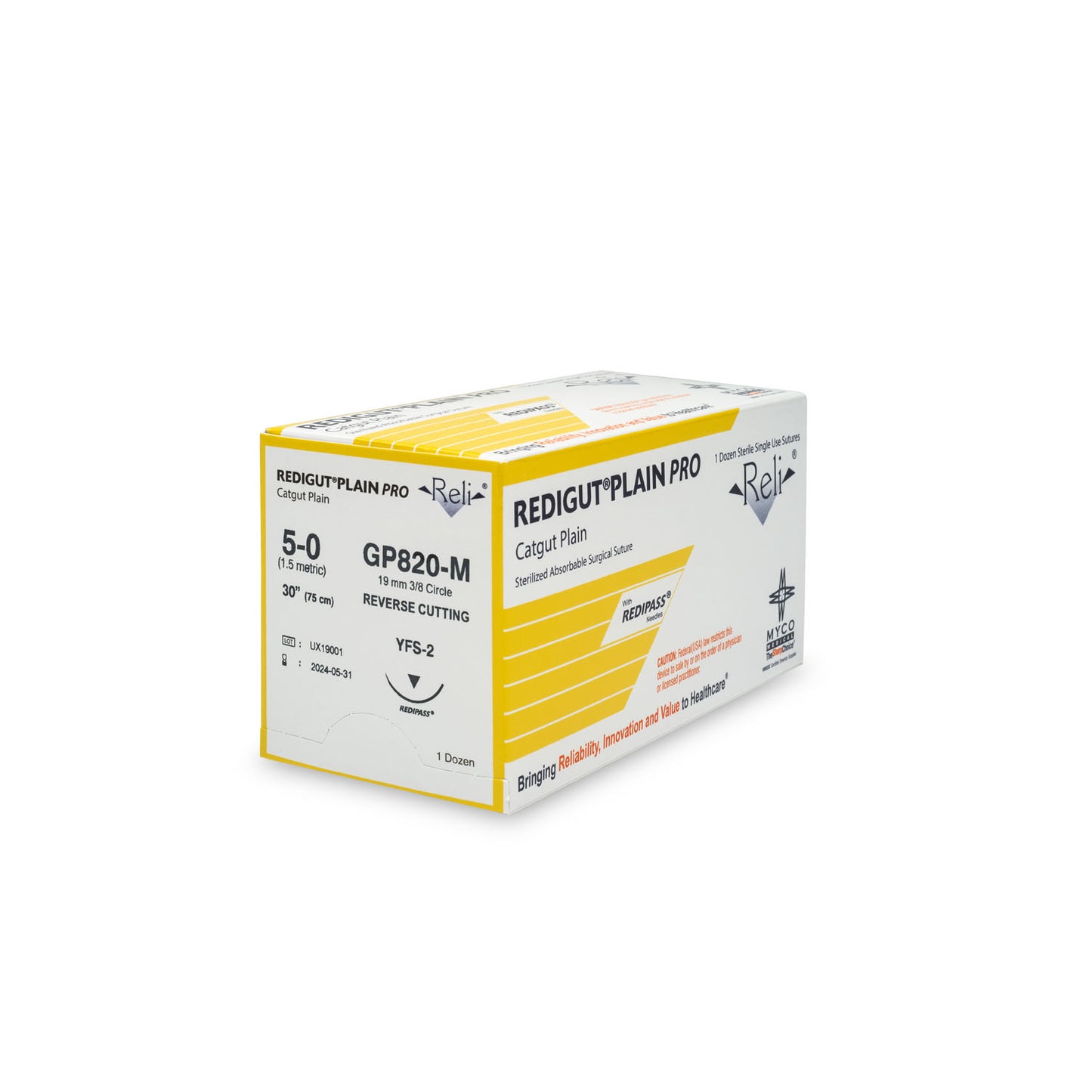 Suture, 5-0, Redigut, Plain, Natural, 30", YFS-2, 12/bx (US Only)