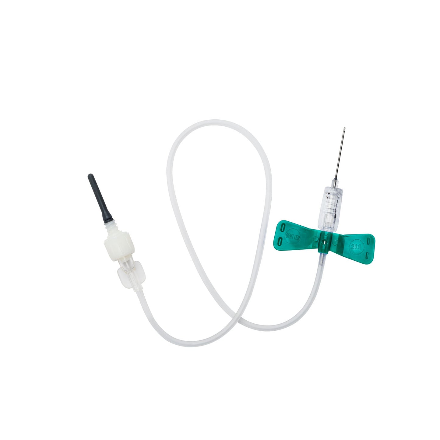 Safety Blood Collection Kit, 21G x _", 11.8" Tube, Green, No Tube Holder, Latex-Free (LF), Sterile, 100/bx (US Only)