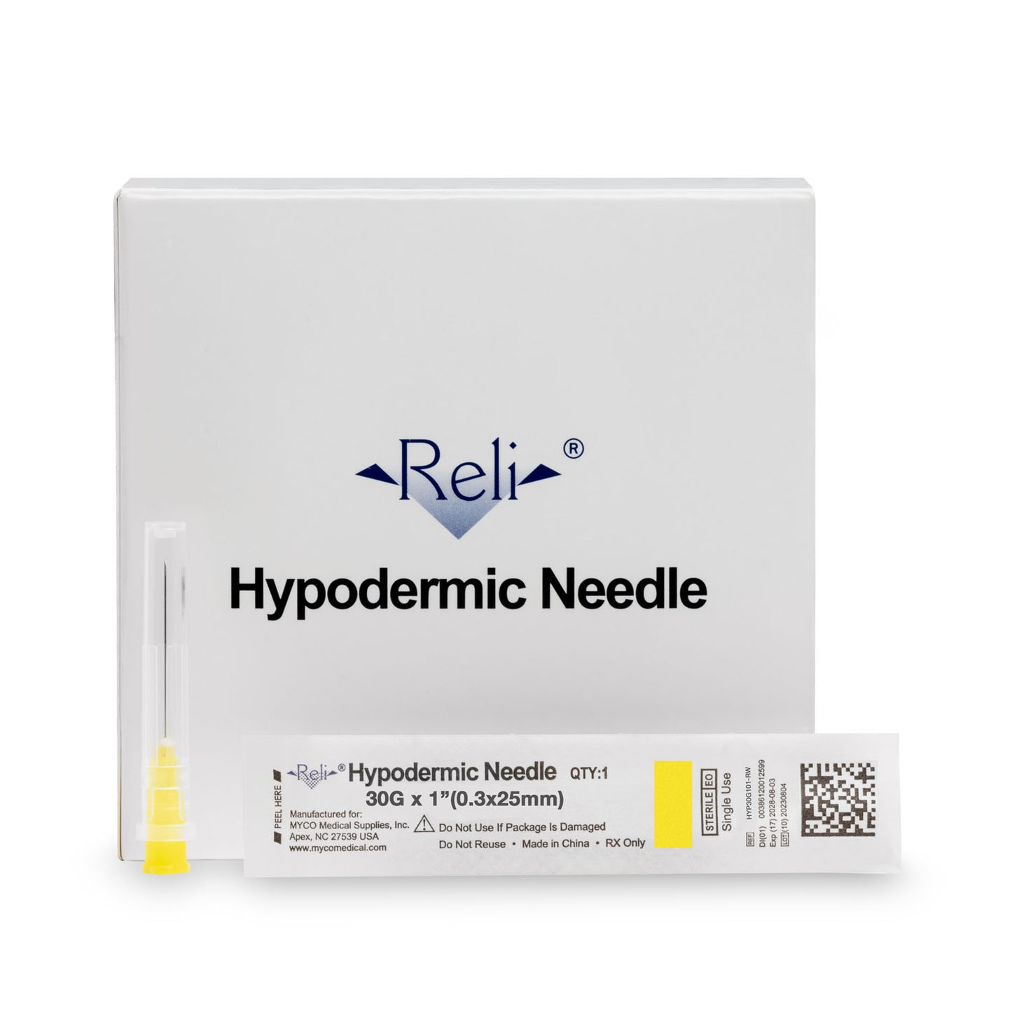 Hypodermic Needle Only, 30G x 1", Regular Wall, Regular Bevel, 100/bx (US Only)