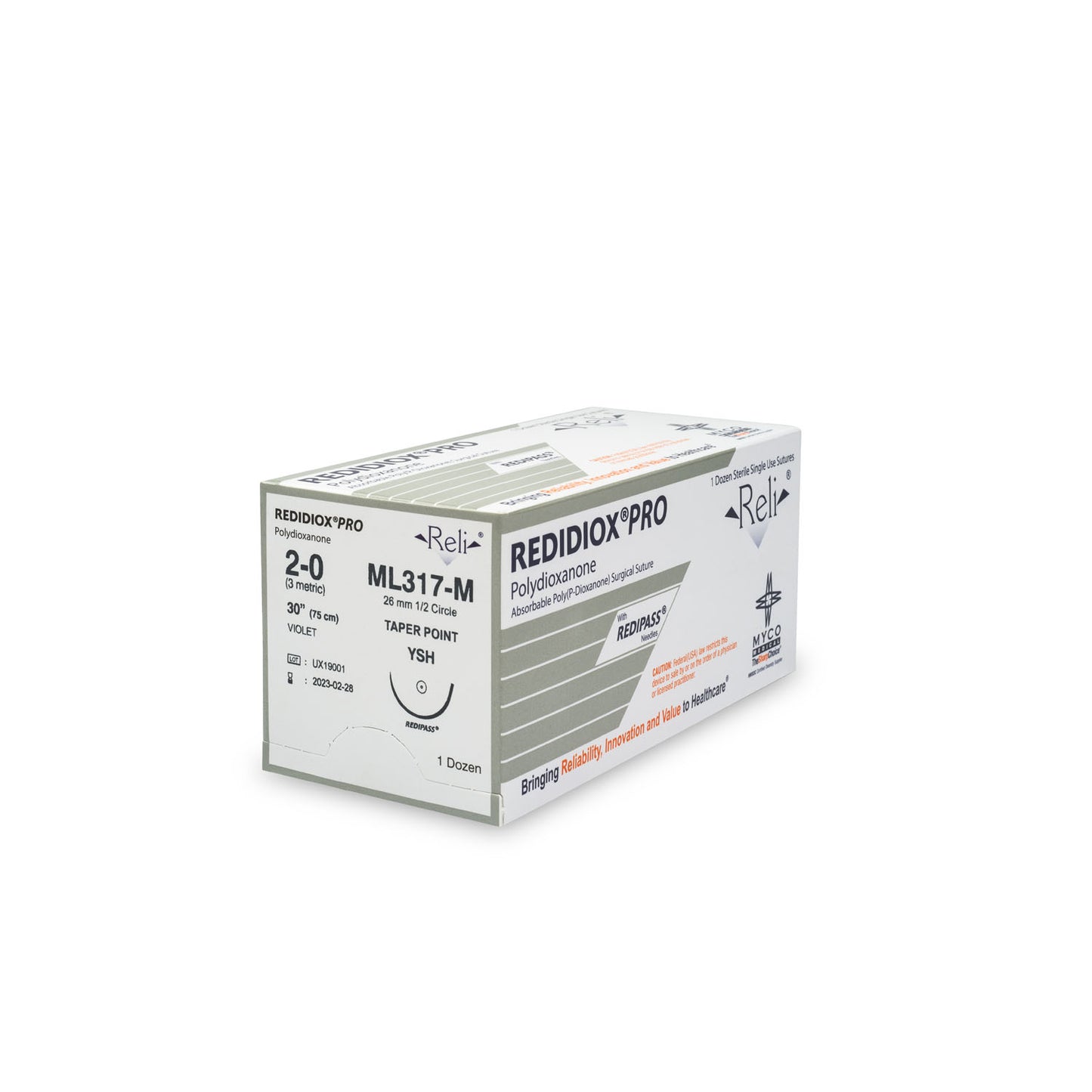 Suture, 2-0, Redidiox, Violet, Monofilament, 30", YSH, 12/bx (US Only)