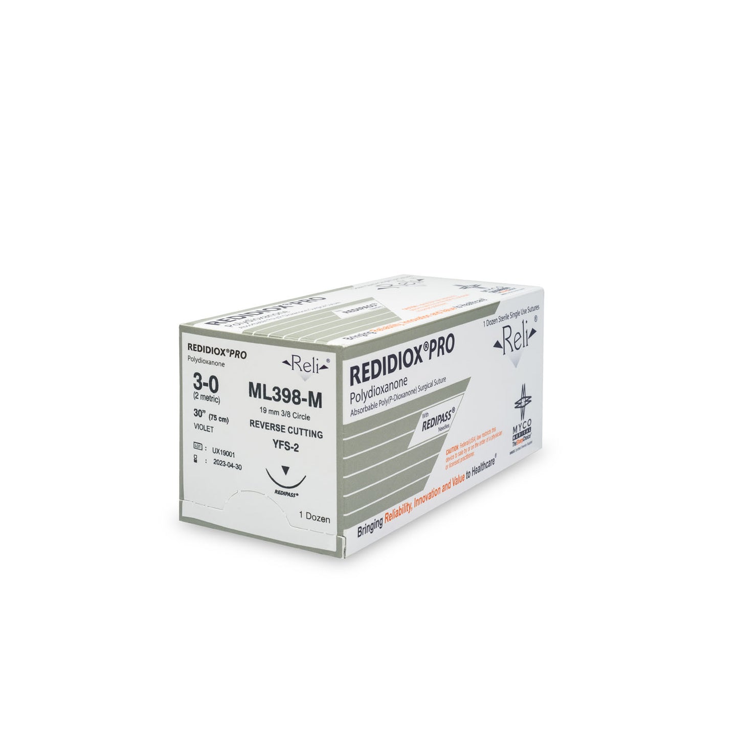 Suture, 3-0, Redidiox, Violet, Monofilament, 30", YFS-2, 12/bx (US Only)