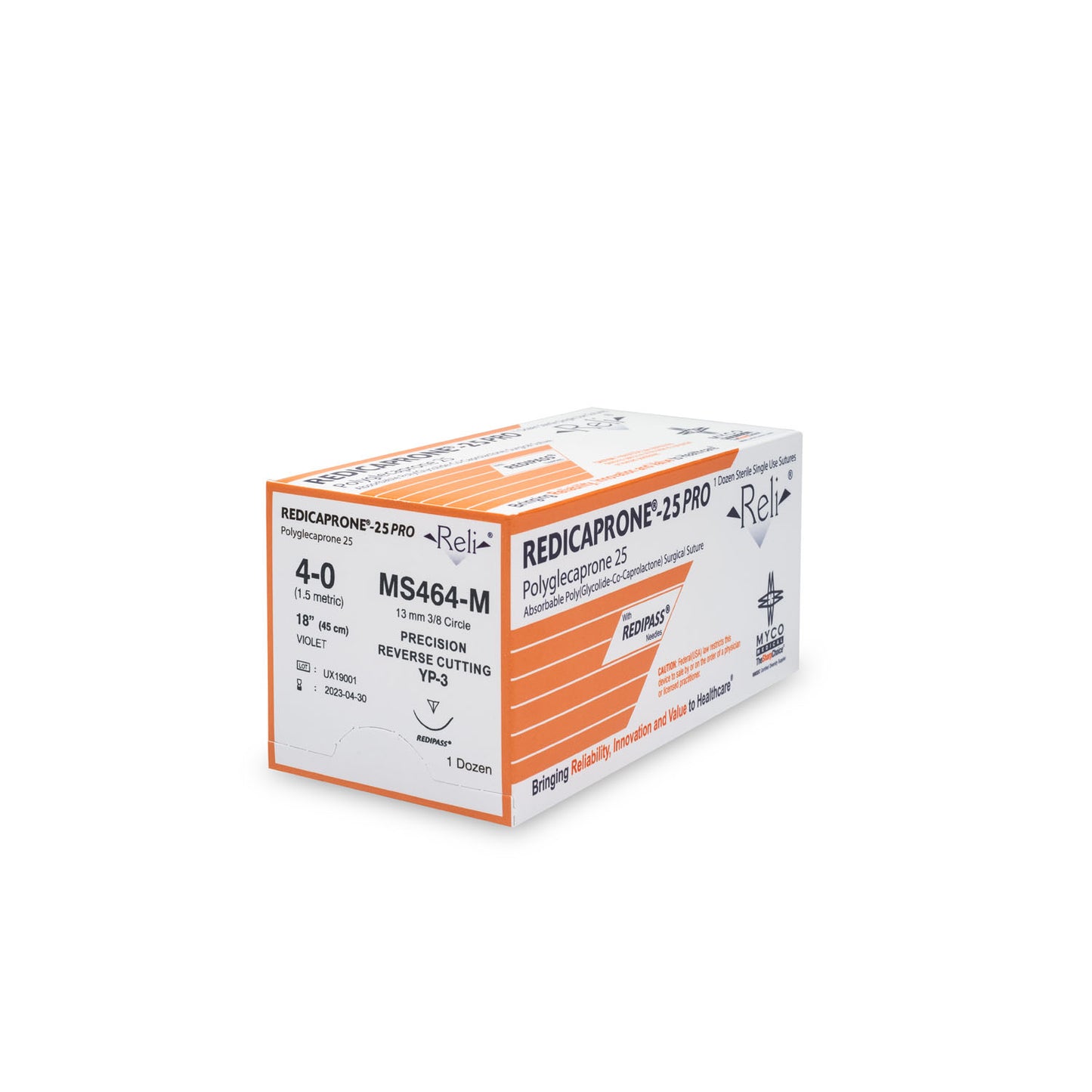 Suture, 4-0, Redicaprone, Violet, Monofilament, 18", YP-3, 12/bx (US Only)