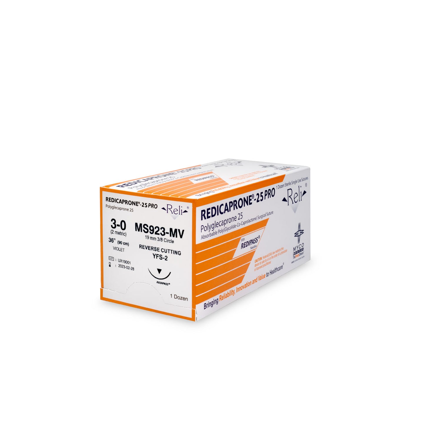 Suture, 3-0, Redicaprone, Violet, Monofilament, 36", YFS-2, 12/bx (US Only)