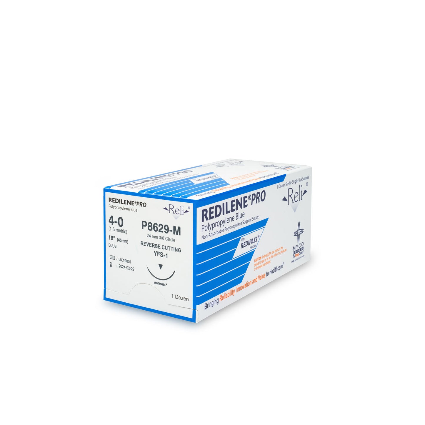 Suture, 4-0, Redilene, Blue, Monofilament, 18", YFS-1, 12/bx (US Only)