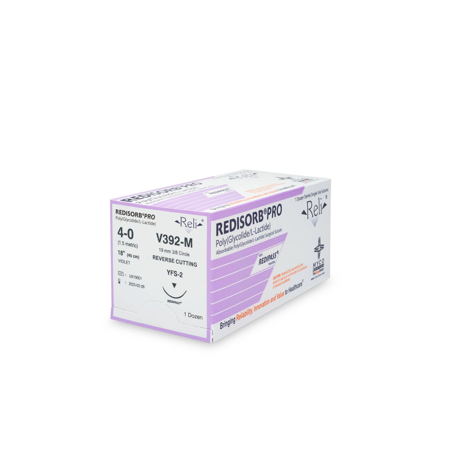 Suture, 4-0, Redisorb, Violet, Braided, 18", YFS-2, 12/bx (US Only)