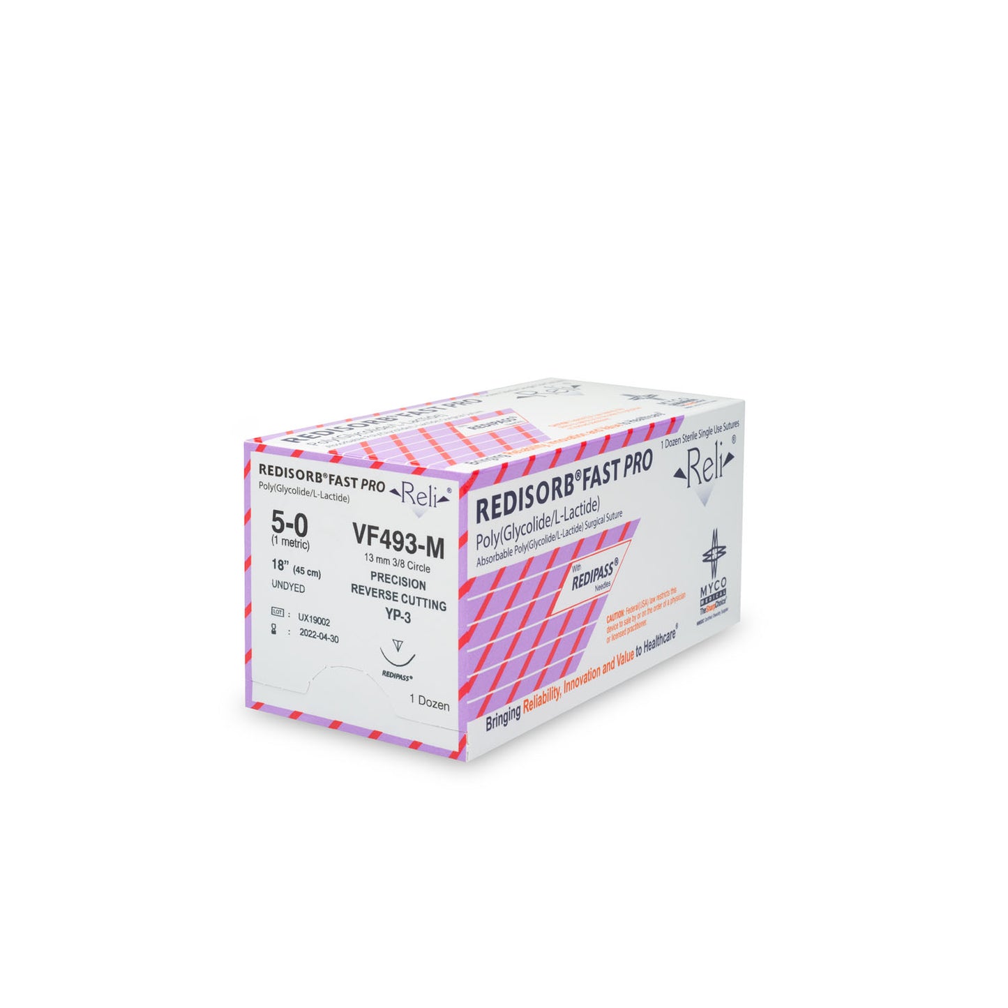 Suture, 5-0, Redisorb, Fast, Undyed, Braided, 18", YP-3, 12/bx (US Only)