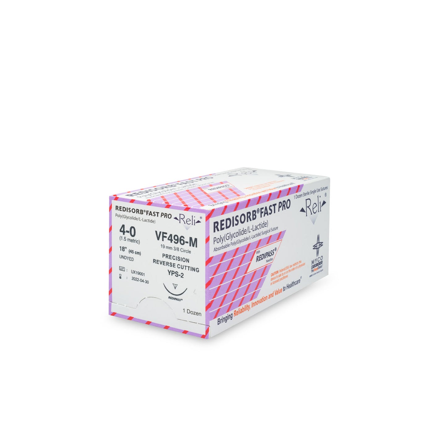 Suture, 4-0, Redisorb, Fast, Undyed, Braided, 18", YPS-2, 12/bx (US Only)