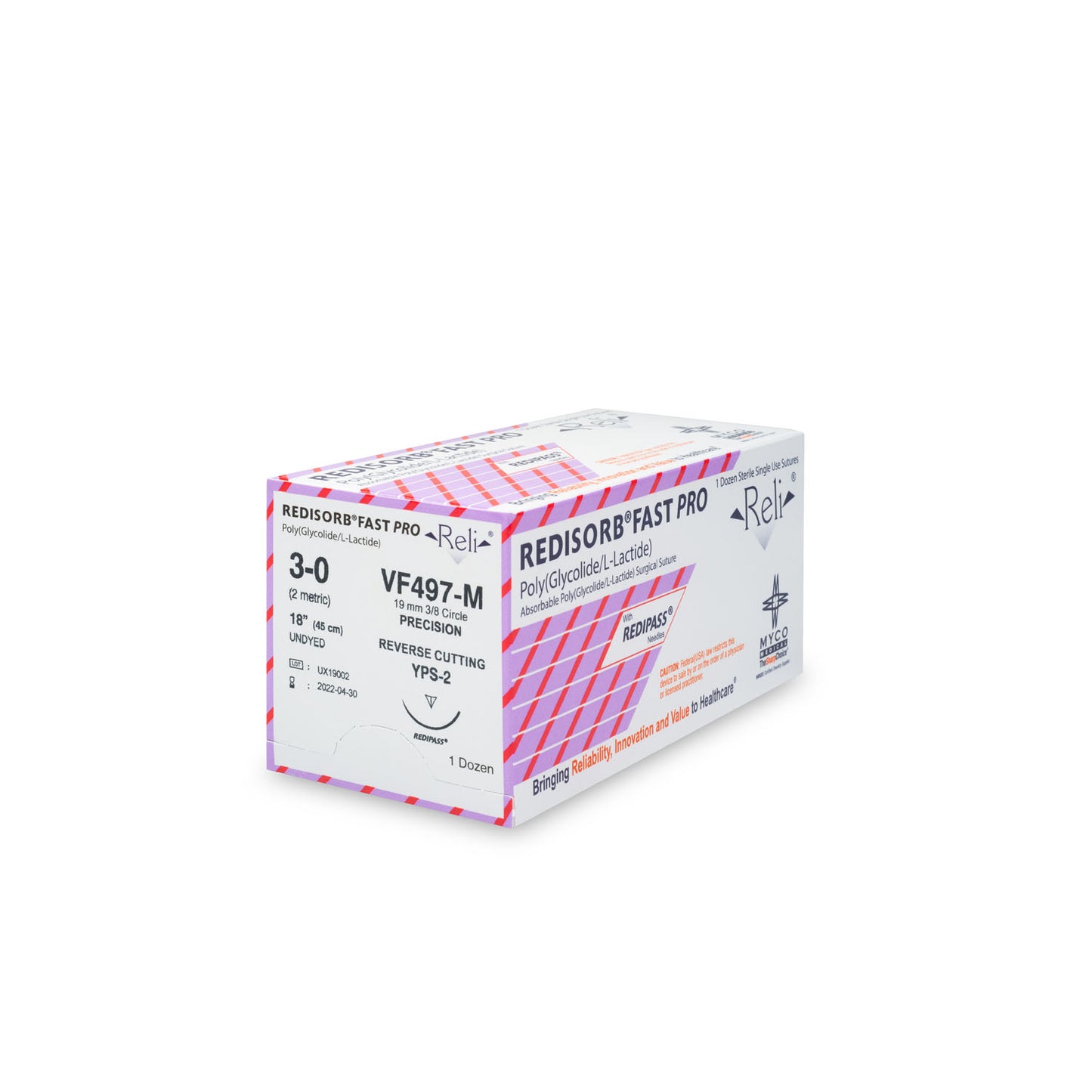Suture, 3-0, Redisorb, Fast, Undyed, Braided, 18", YPS-2, 12/bx (US Only)
