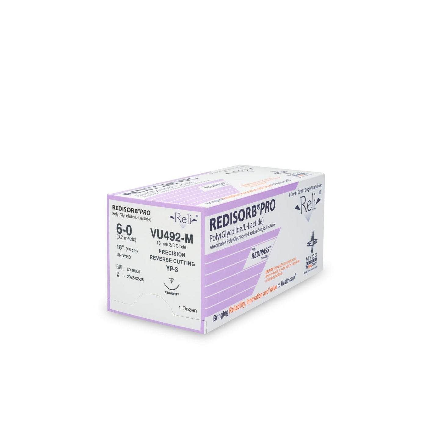 Suture, 6-0, Redisorb, Undyed, Braided, 18", YP-3, 12/bx (US Only)