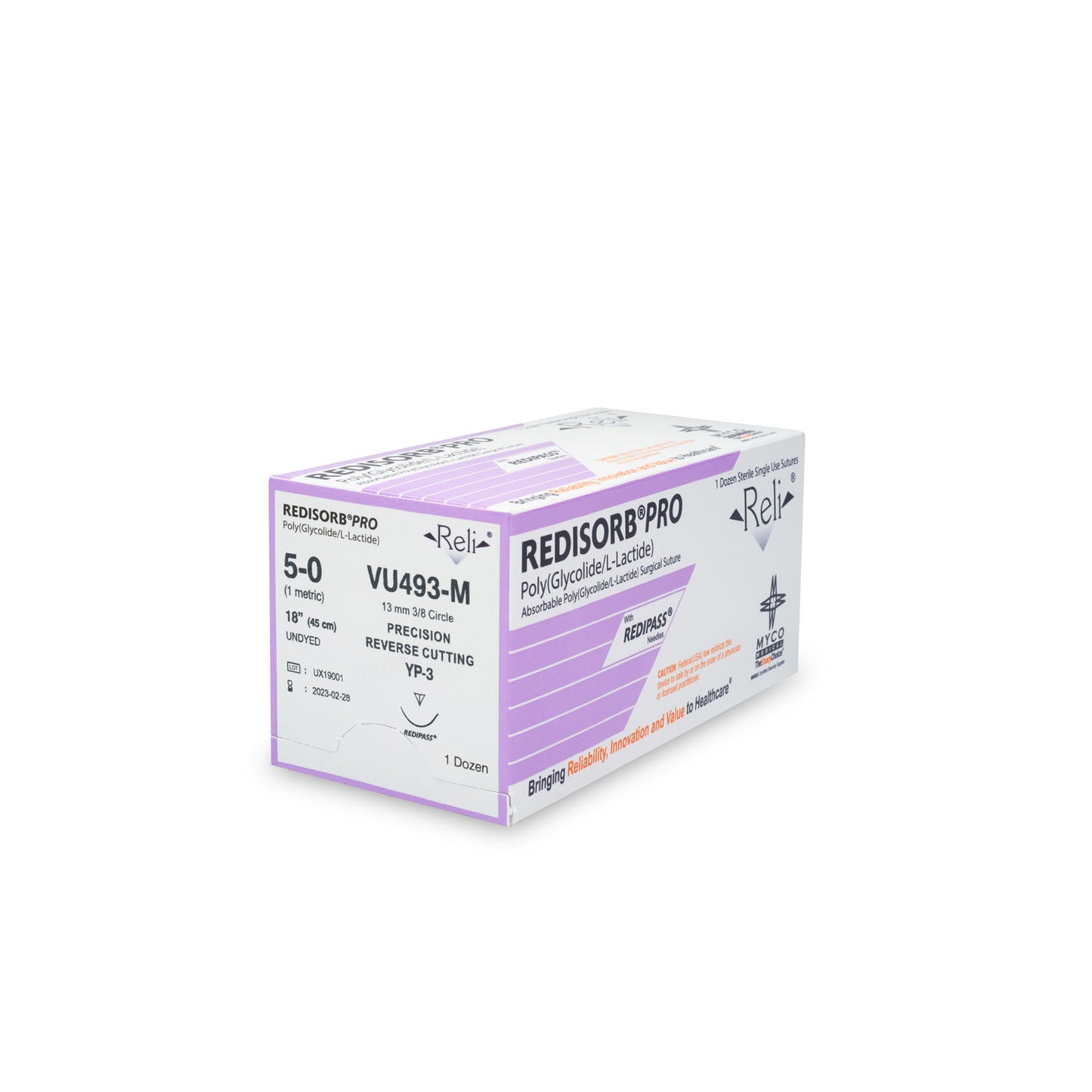 Suture, 5-0, Redisorb, Undyed, Braided, 18", YP-3, 12/bx (US Only)
