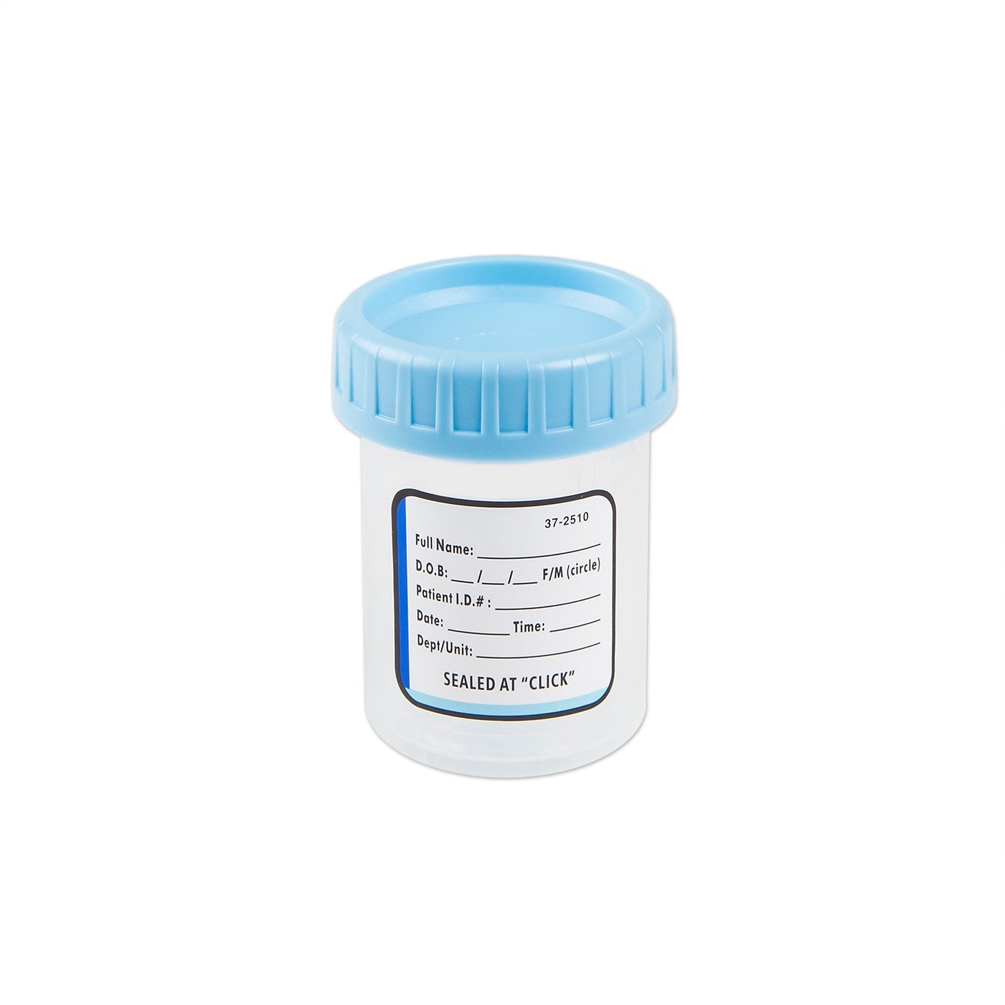 ClikSeal Specimen Container, Non-Sterile, Blue Screw Cap, 3 oz, 400/c