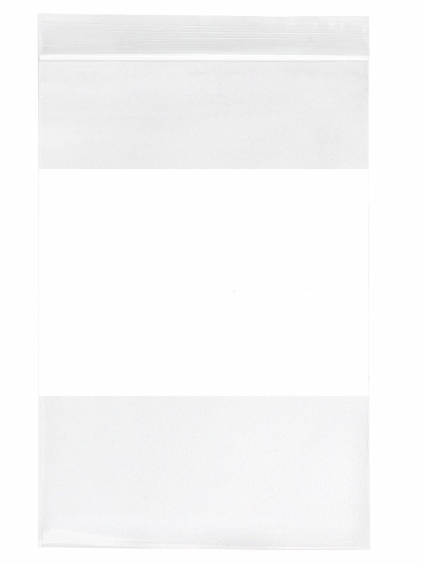 Bag, 4" x 6", Print Label White Writing Block/ No Print, 2 Mil, Clear/No Print, 100/bx, 10 bx/cs
