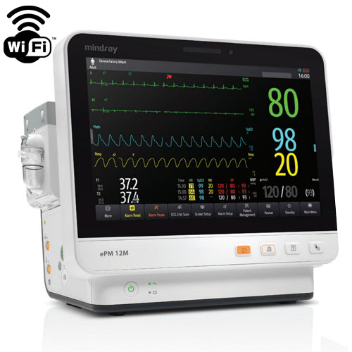 Epm 12M, w/ 2.4/5 Ghz Wireless, 3/5 Lead ECG, Arrhythmia Analysis, Nellcor Spo2, NIBP, Temperature, Respiration (Pn 9203E-PA00036) (Continental US Only) (DROP SHIP ONLY) (Pricing Subject to Change without Notice)