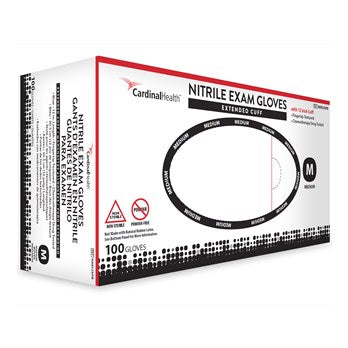 Glove, Nitrile Exam, Extended Cuff, Small, Powder-Free (PF), 100/bx, 10 bx/cs (Continental US Only)