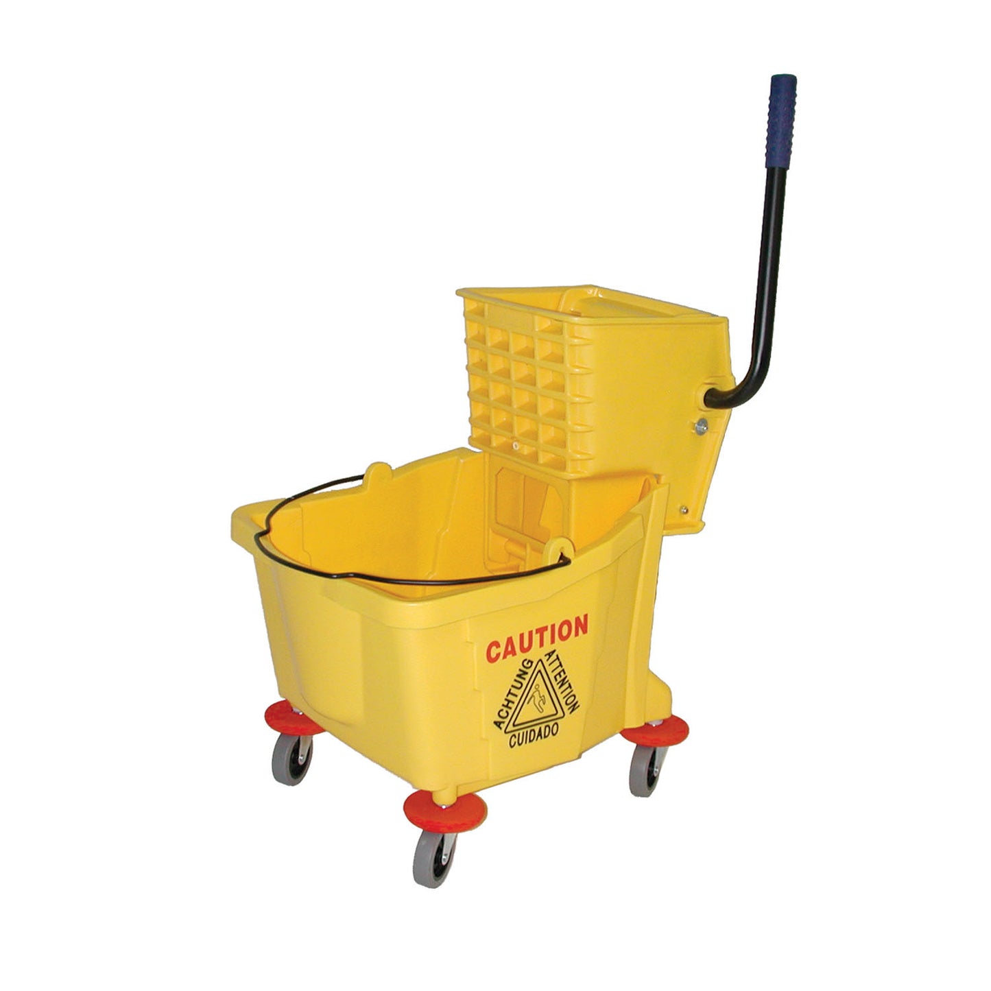 Bucket and Wringer Combo, Side Press, 26-32 Qt, Yellow, (DROP SHIP ONLY from Golden Star, Inc. - $100 minimum order for prepaid freight outside the Continental U.S., $100 dollar minimum order inside the Continental U.S.)
