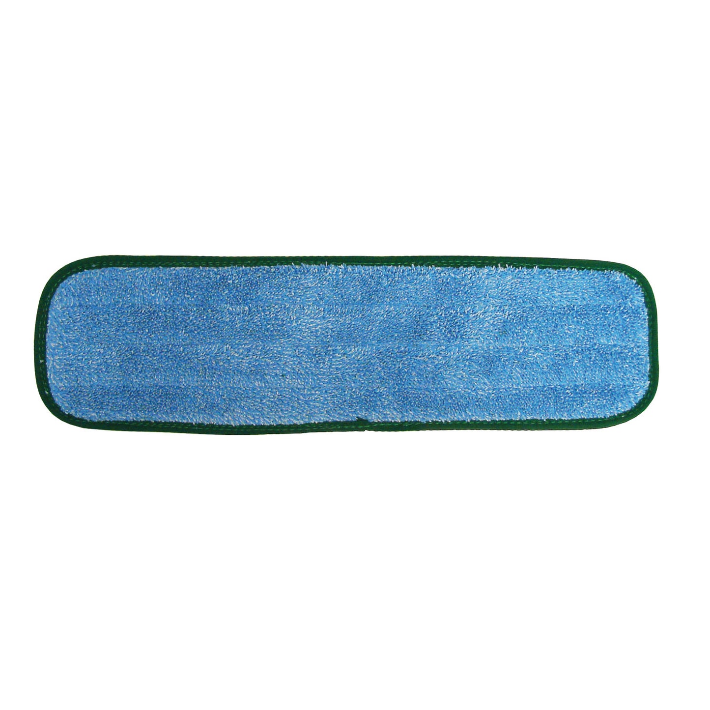 Wet Mop Pad, Velcro, Blue Microfiber with Green Binding, 5" x 24" (DROP SHIP ONLY from Golden Star, Inc. - $100 minimum order for prepaid freight outside the continental U.S., $100 dollar minimum order inside the continental U.S.)