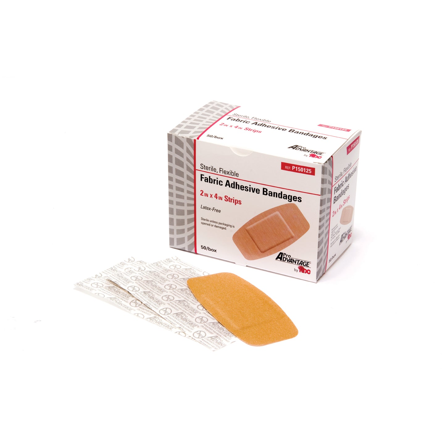 Adhesive Bandage, Strips, 2" x 4", 50/bx, 12 bx/cs (162 cs/plt)