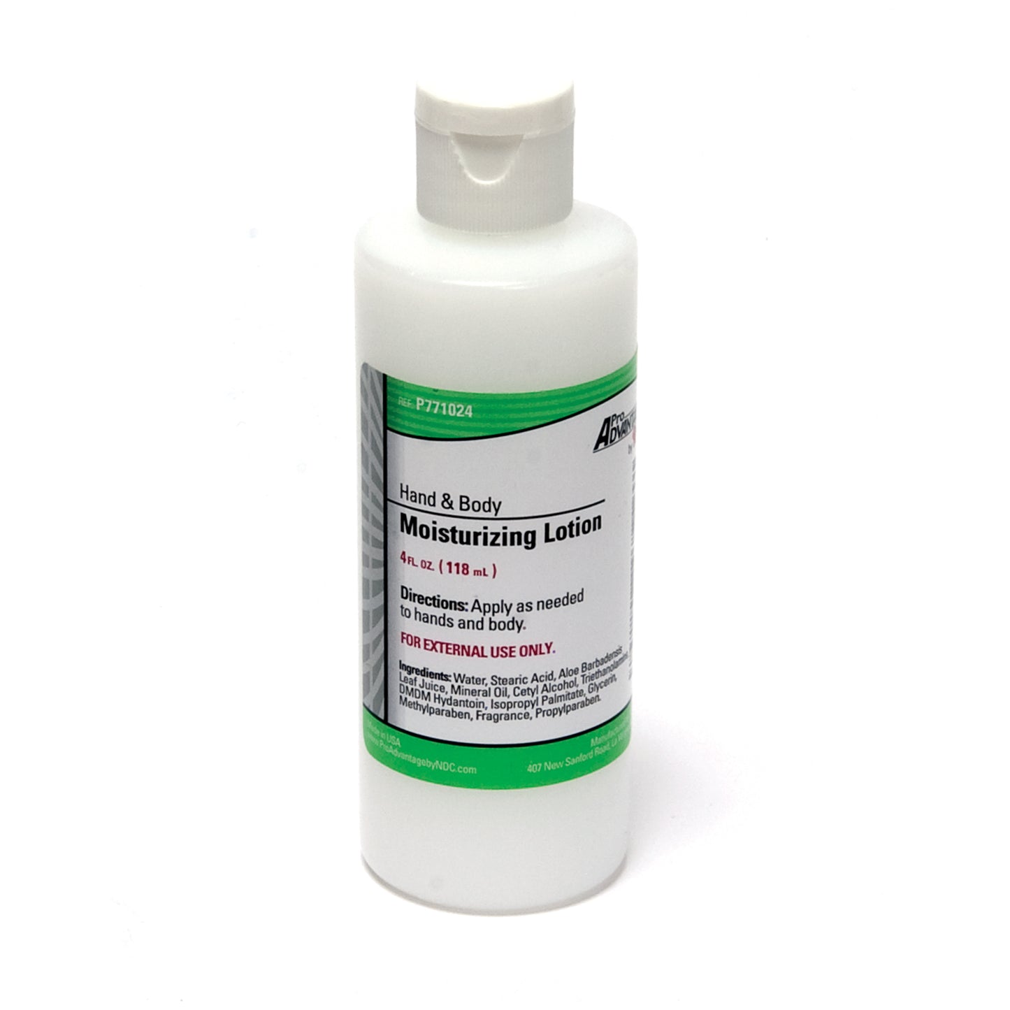 Hand & Body Moisturizing Lotion, 4 oz Round Bottle, Flip Top Cap, 60/cs (80 cs/plt)