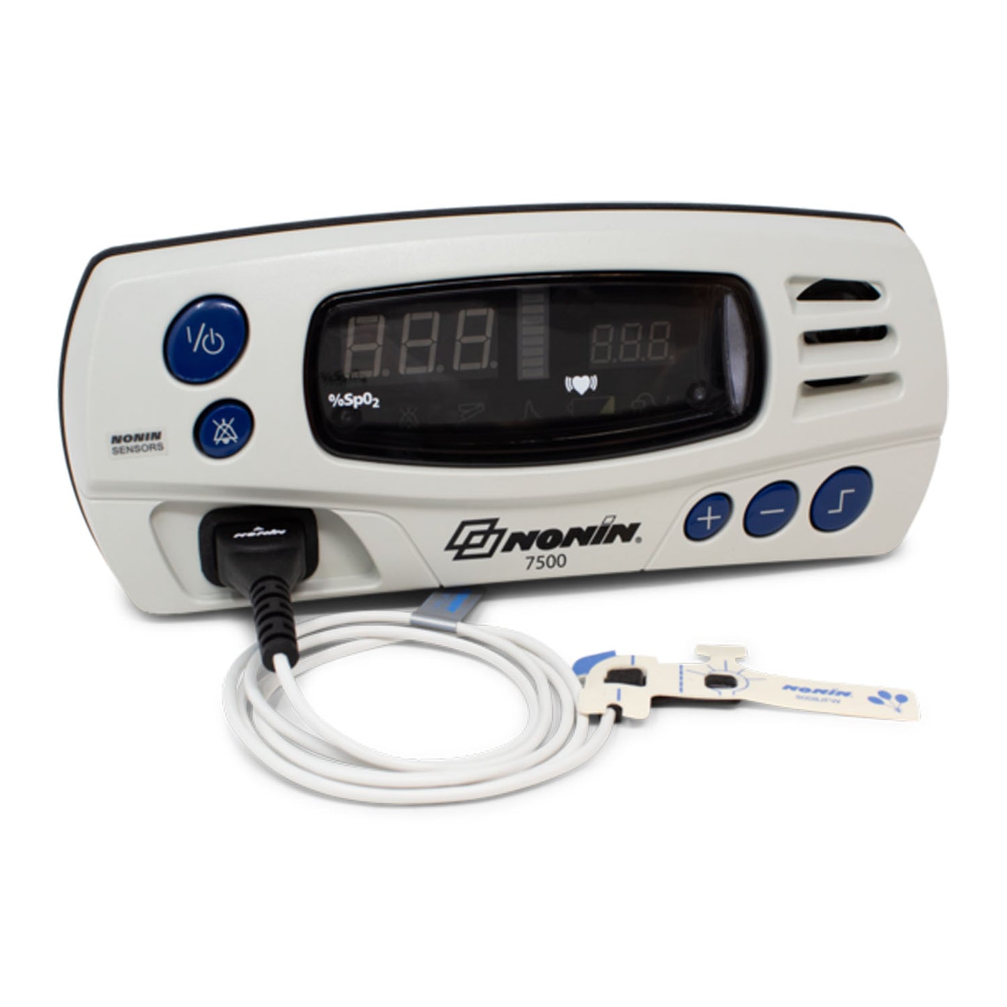 Includes: (1) 8008J Infant Flex Reusable SpO2 Sensor (1 meter), with (25) 8008JFW FlexiWraps, (1) Power Supply, (1) Power Cord-US, (1) 7500B Battery Pack (located inside back cover), (1) 7500 Operator's Manual on CD-ROM (Continental US Only - including Alaska & Hawaii)
