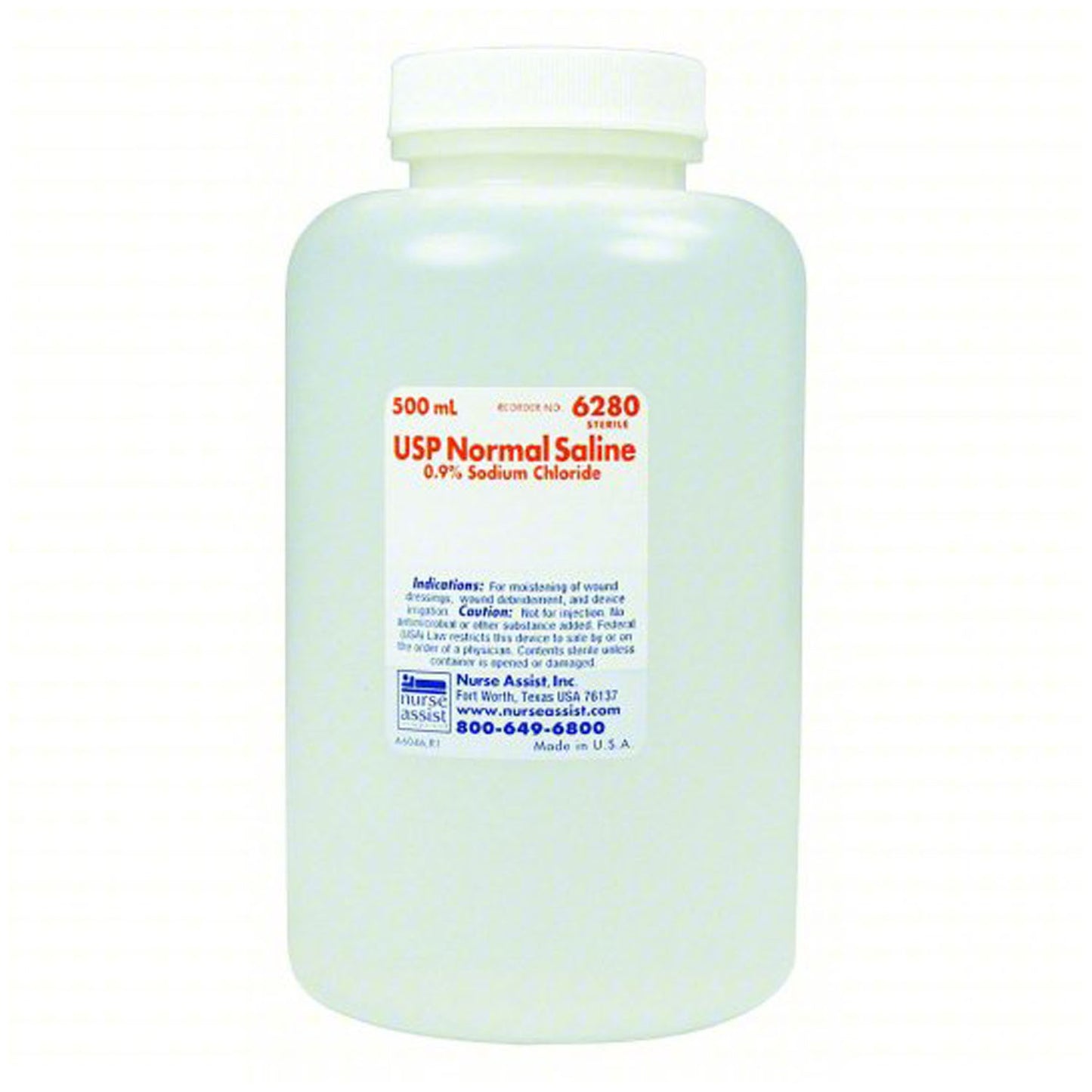 Irrigation Device & Suctioning Saline 0.9% Sterile 500mL, Screw Top Square Bottle, 18/cs (Rx) (Item is curently avilable for sale and can be a replacement for item 5280)