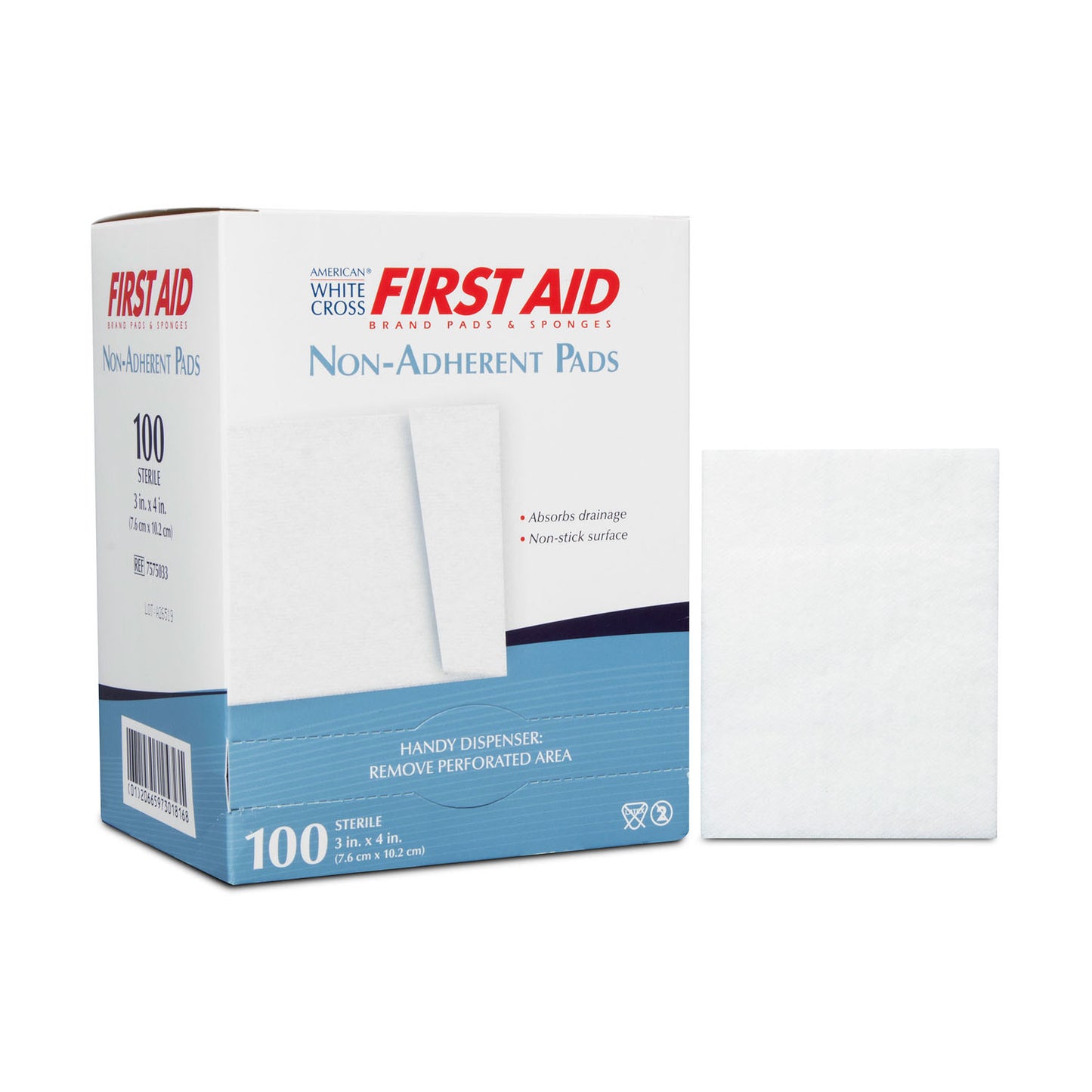 Non-Adherent Pad, 3" x 4", Sterile, 1/pk, 100 pk/bx, 12 bx/cs