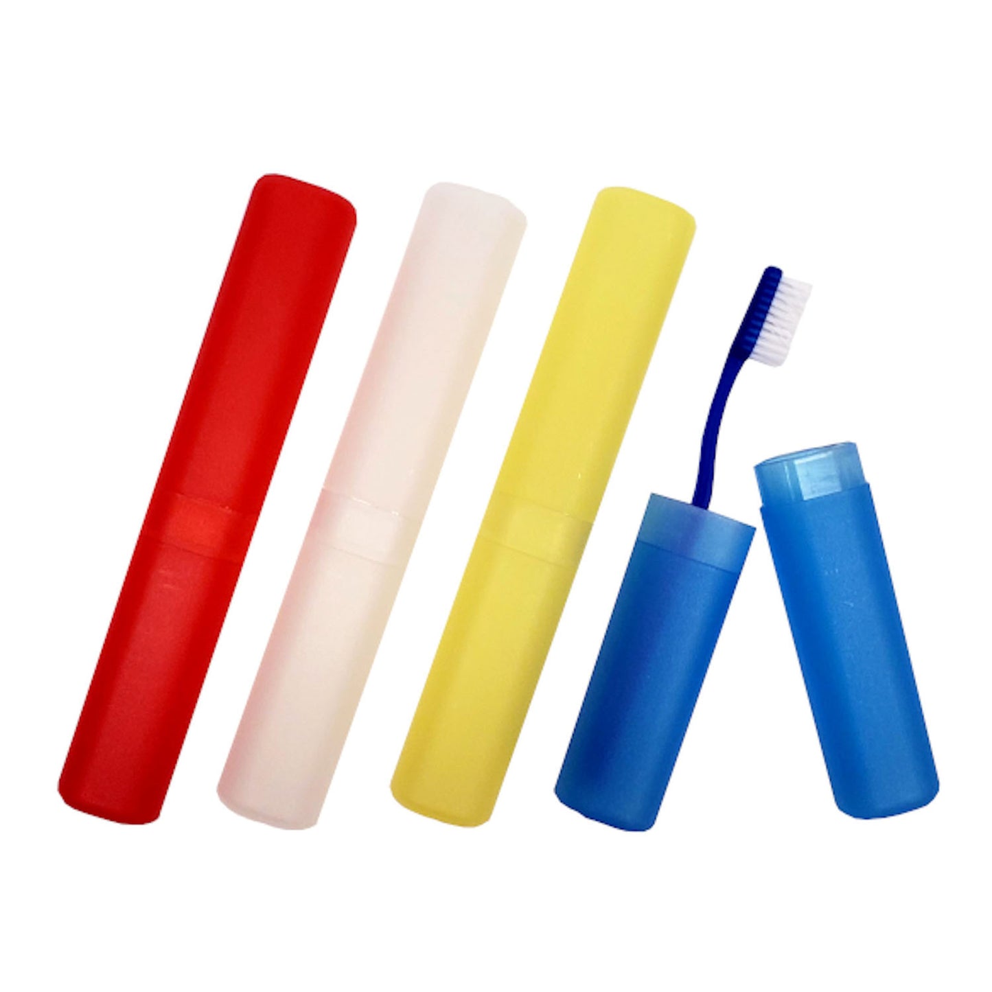 Freshmint Toothbrush Holder, 8" x 1.25" x 0.75", Assorted Colors: Red, Yellow, Clear and Blue, Individually Wrapped, 100/cs