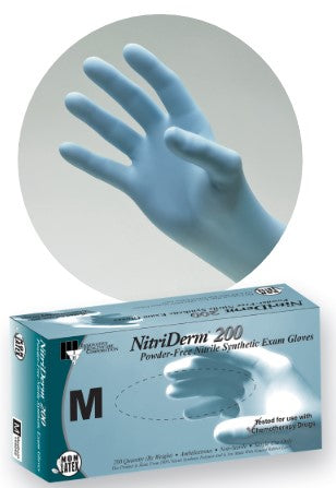 Gloves, X-Small, Exam, Nitrile, Non Sterile, PF, Textured, Blue, 200/bx, 10 bx/cs