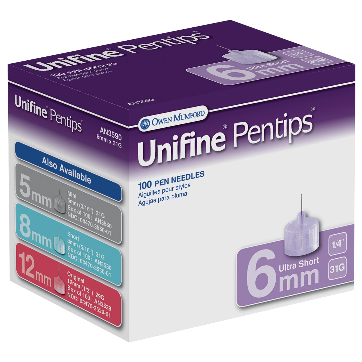 Ultra-Short Pen Needle, 6mm, 31G, 100/bx (US & Canada Only)