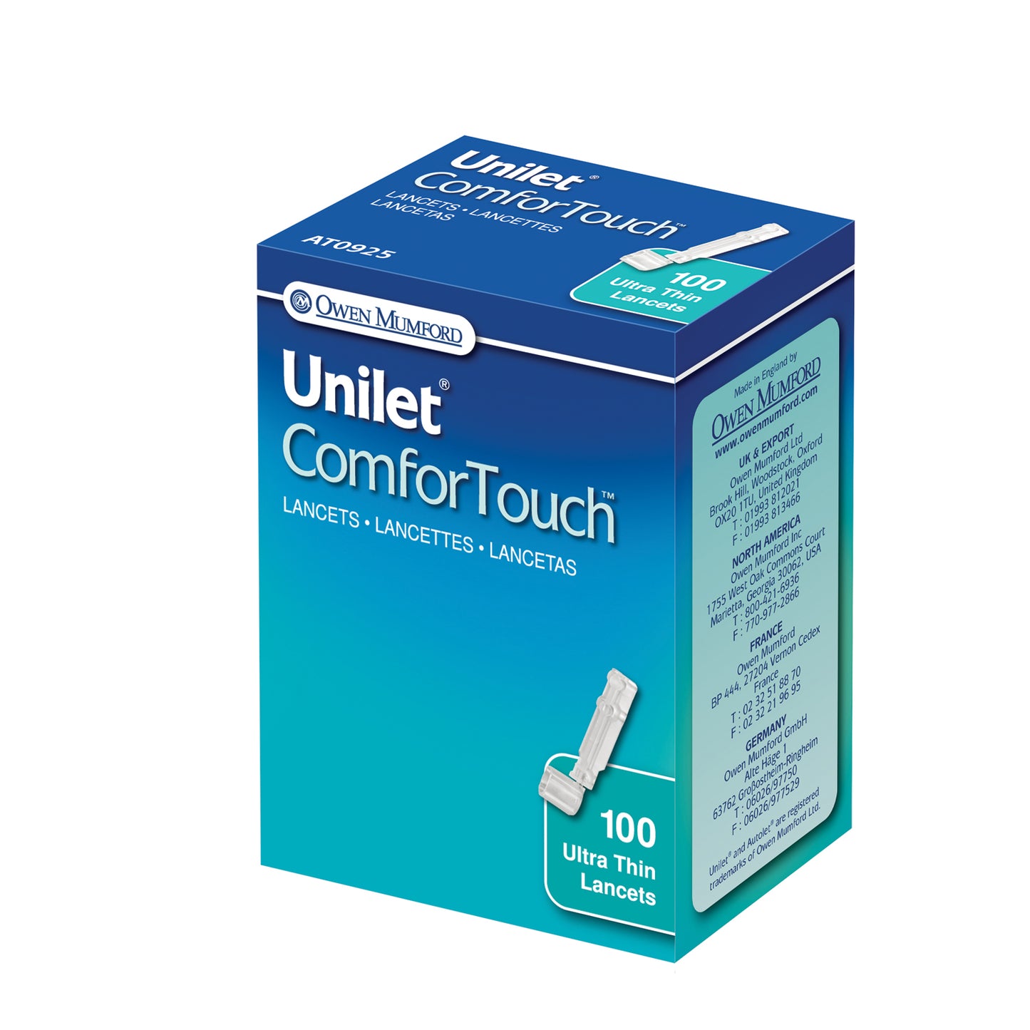 Unilet ComforTouch Lancet, 28G, 100/bx (US & Canada Only)