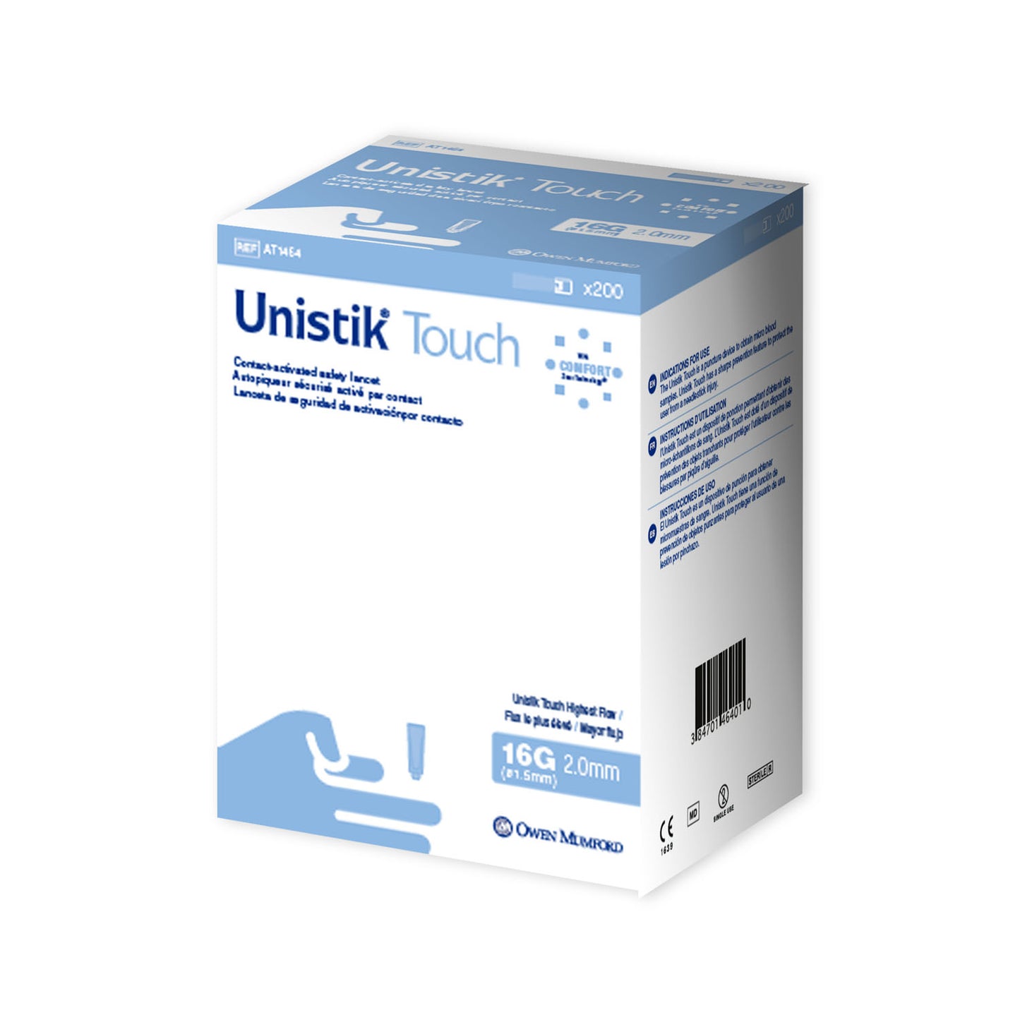 Safety Lancet, Highest Flow, 16G x 2.0mm, 200/bx (US & Canada Only)