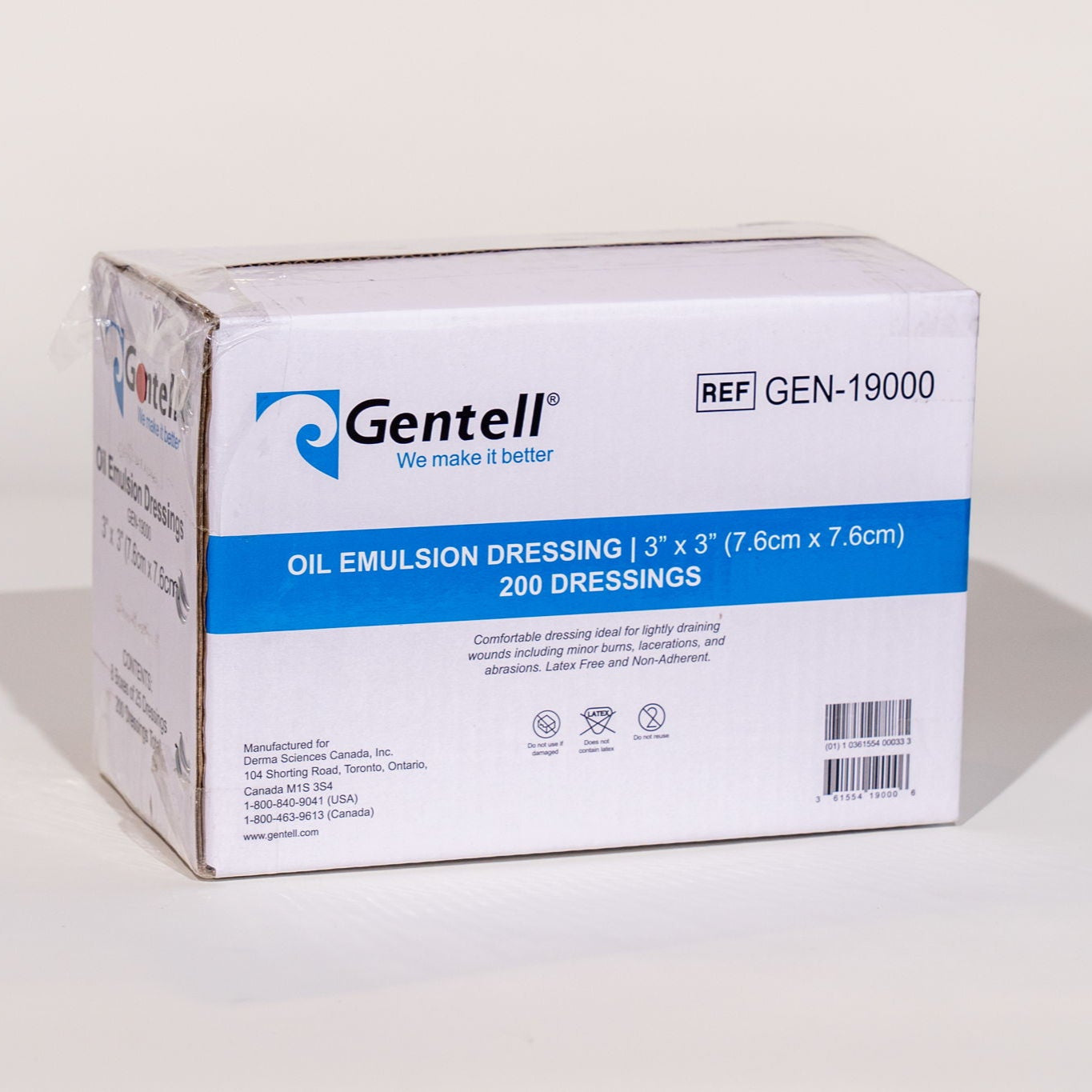 Oil Emulsion Dressing, 3" x 3", 25/bx