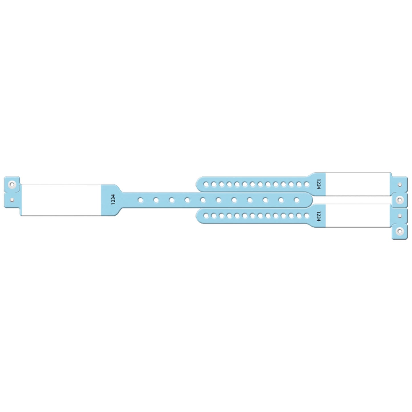 Wristband Set, 3-Part, Mother-Baby Set, Imprinter, Custom Printed, Blue, 100/bx