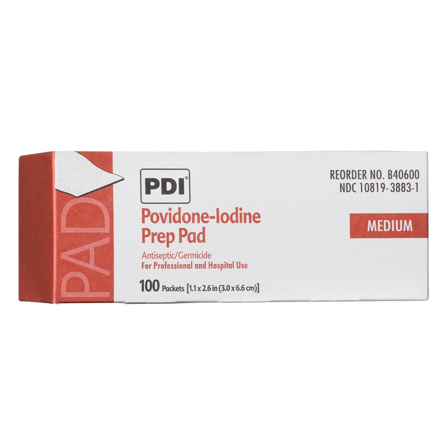 PVP Iodine Prep Pad, Medium, 1.1875" x 2.625", 100 pk/bx, 10 bx/cs